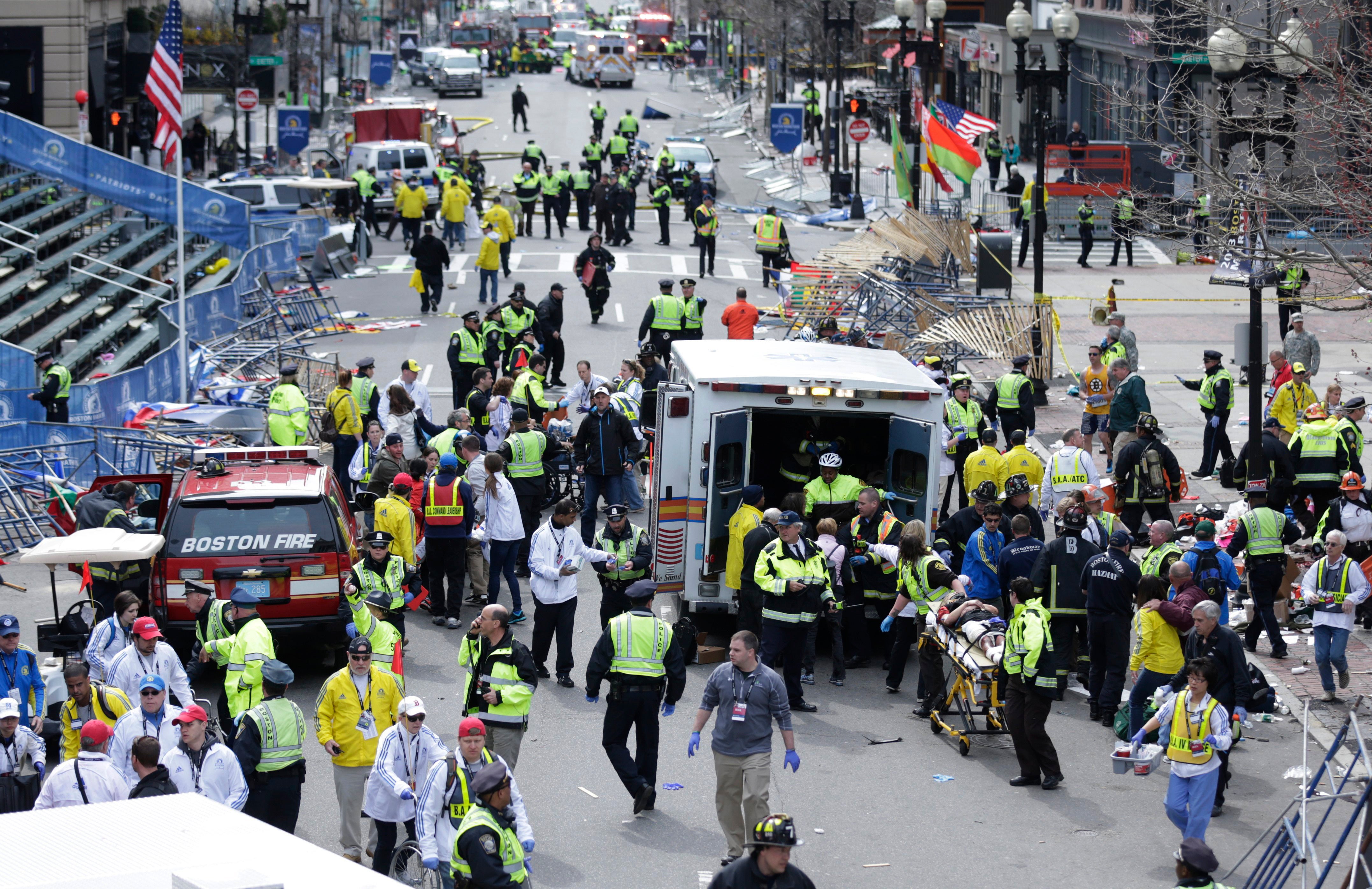 The Boston marathon bombing killed three people and left hundreds injured