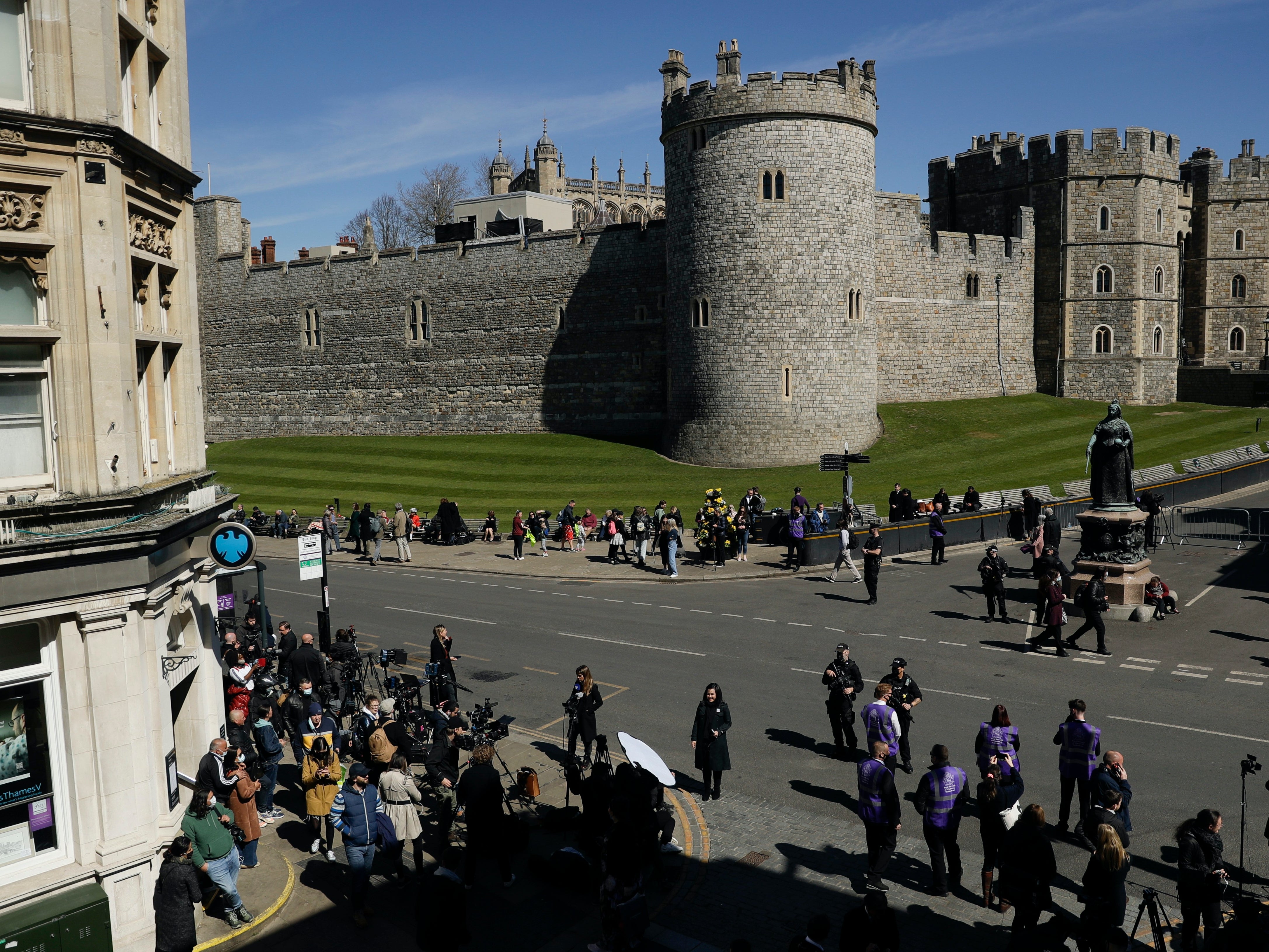 People gather at Windsor Castle ahead of funeral