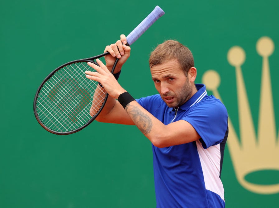 Dan Evans reacts during his semi-final defeat