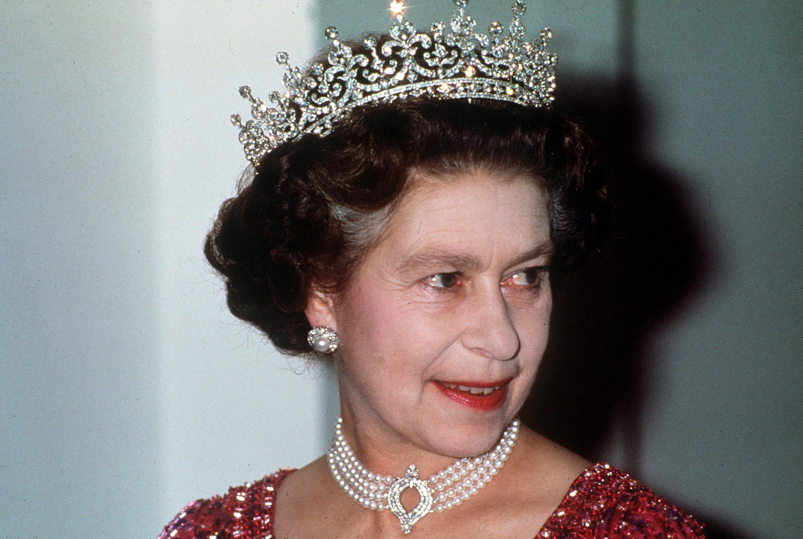 The Queen pictured wearing the necklace during a state visit to Bangladesh in 1983.