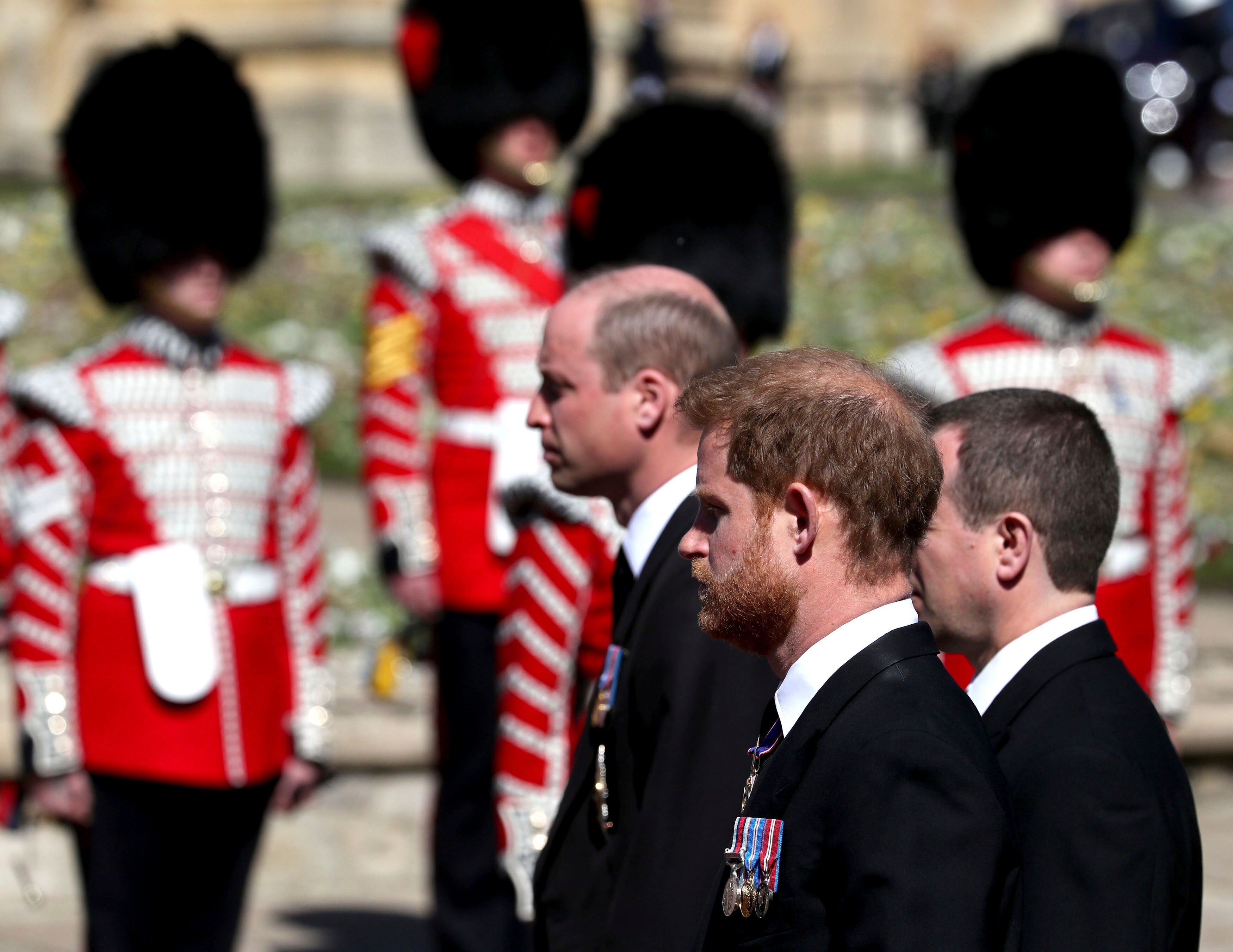 Harry, William seen chatting together after royal funeral