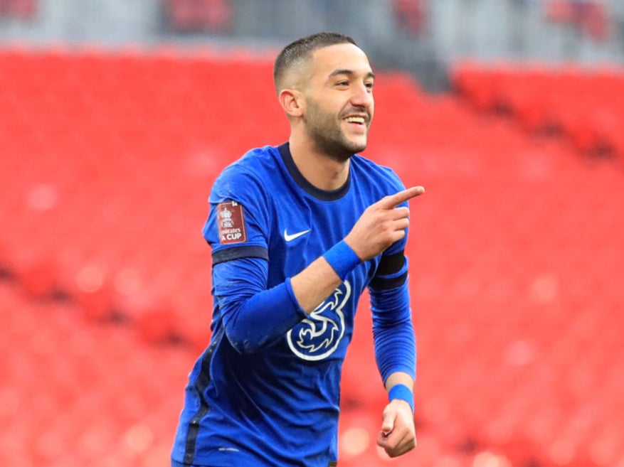 Hakim Ziyech celebrates scoring the winner