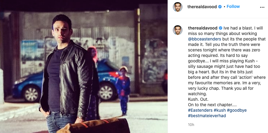 Davood Ghadami has opened up about leaving ‘EastEnders’ on Instagram