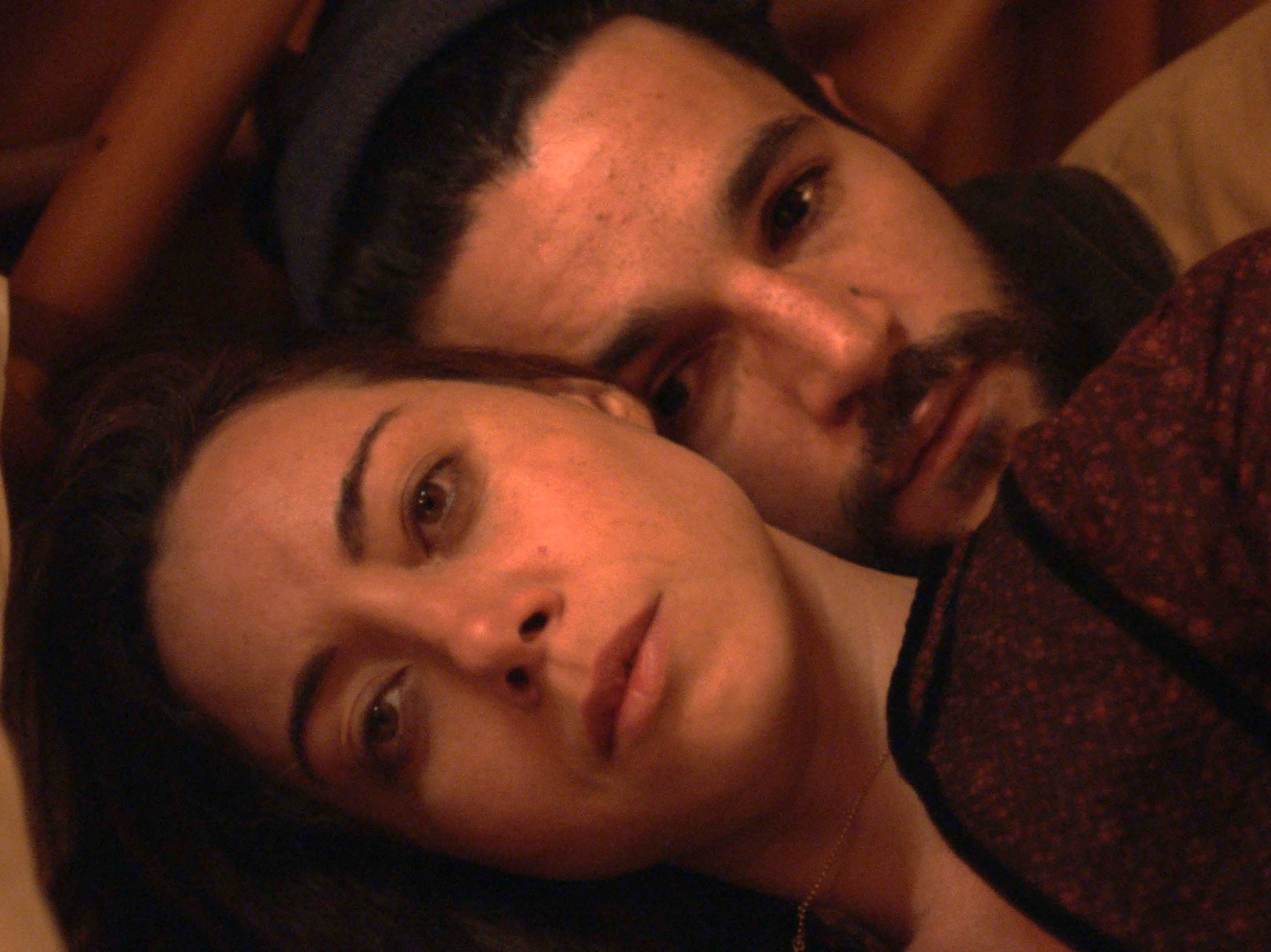 Plaza and co-star Christopher Abbott in Black Bear