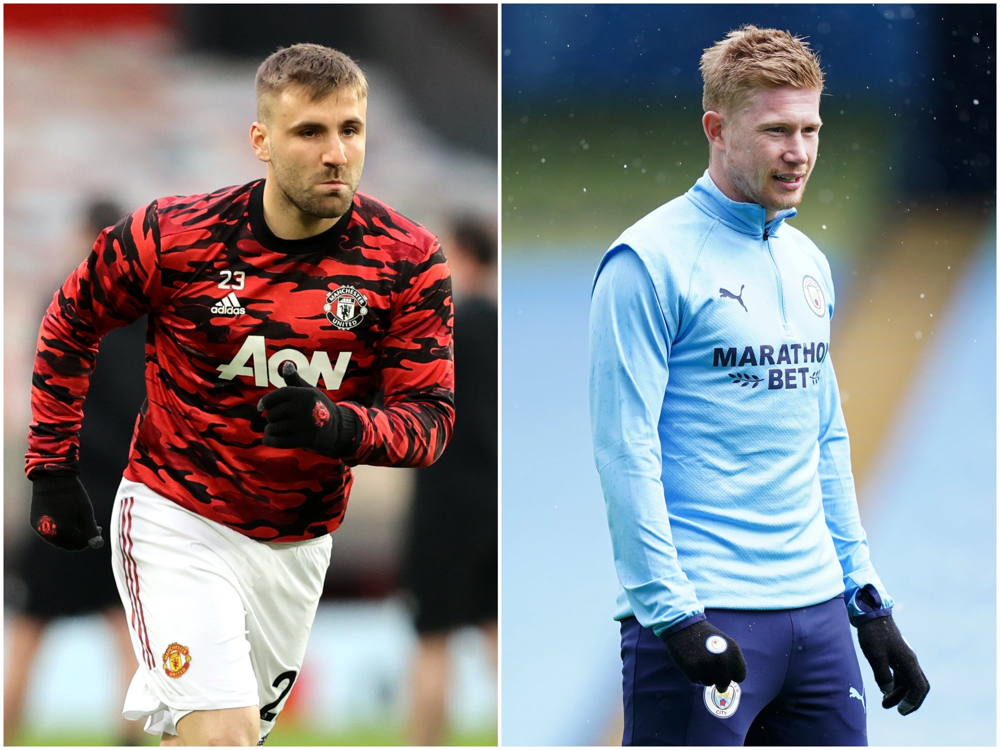 Luke Shaw and Kevin De Bruyne