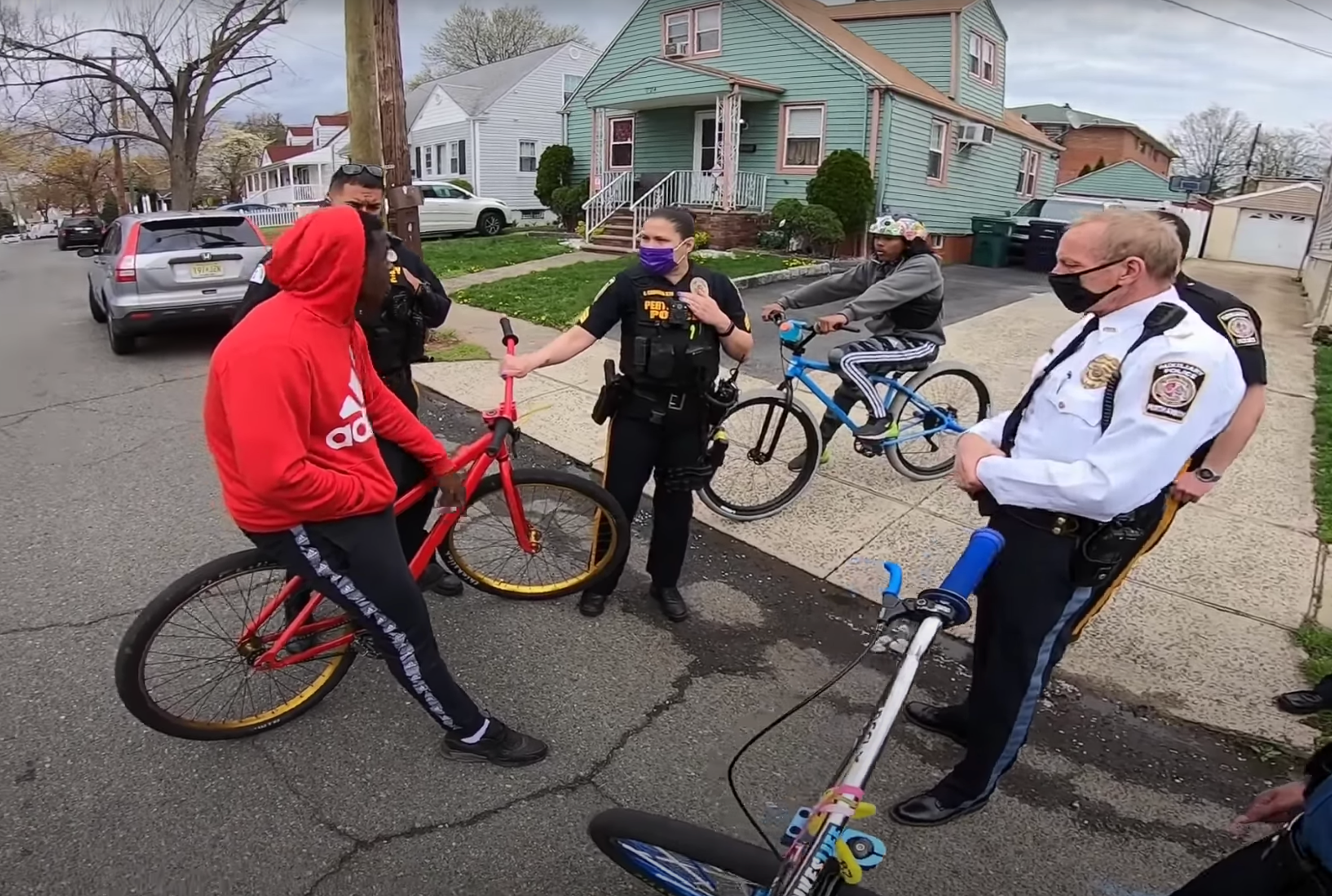 Police arrested a Black teenager and confiscated four of his friends’ bicycles in Perth Amboy, New Jersey