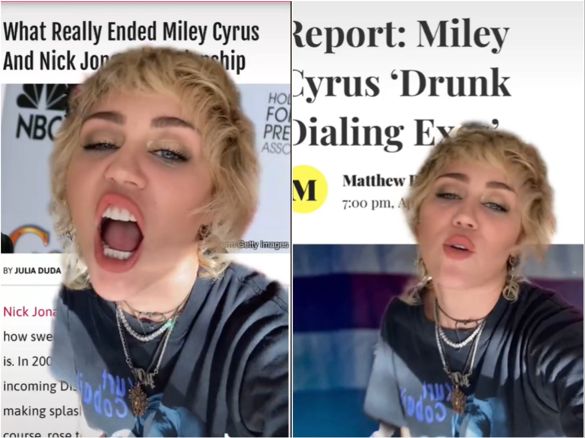 Miley Cyrus mocks headlines about her dating life in amusing TikTok video