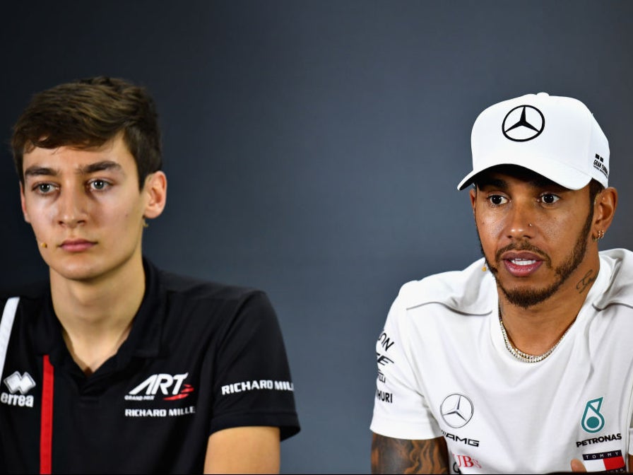 Lewis Hamilton (right) praised George Russell for owning up to his crash at the weekend