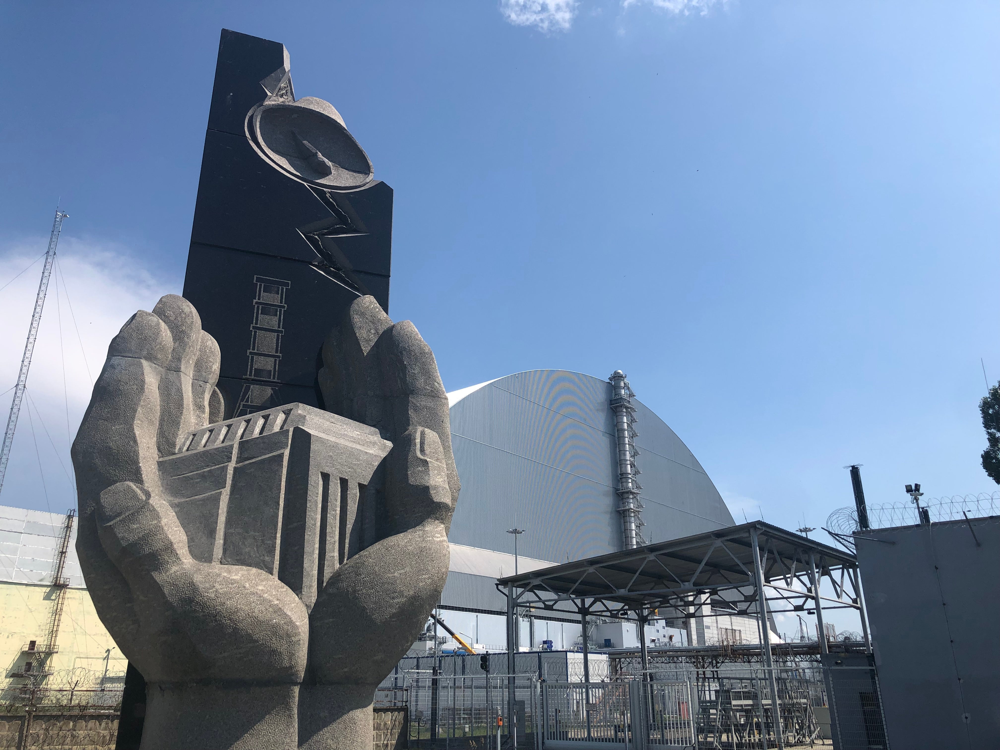 Tragic times: a memorial close to the now-tamed reactor number four