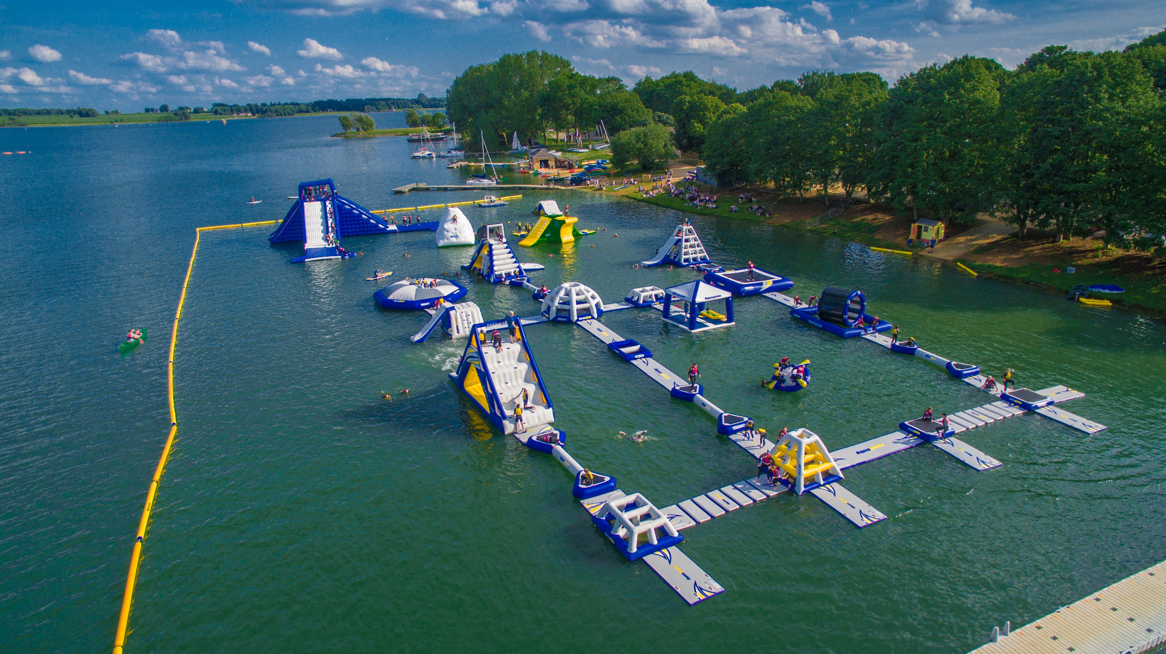 The Aqua Park has a sprawling water assault course