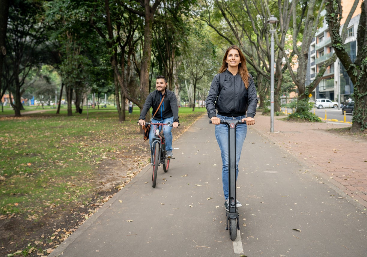 Lightweight vehicles like bikes, scooters and mopeds, designed for short trips around cities, take up less space on the road and require less energy to power