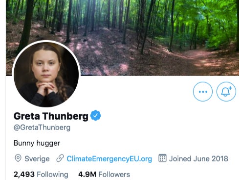 Greta Thunberg has changed her Twitter bio after Boris Johnson’s comments at a climate summit