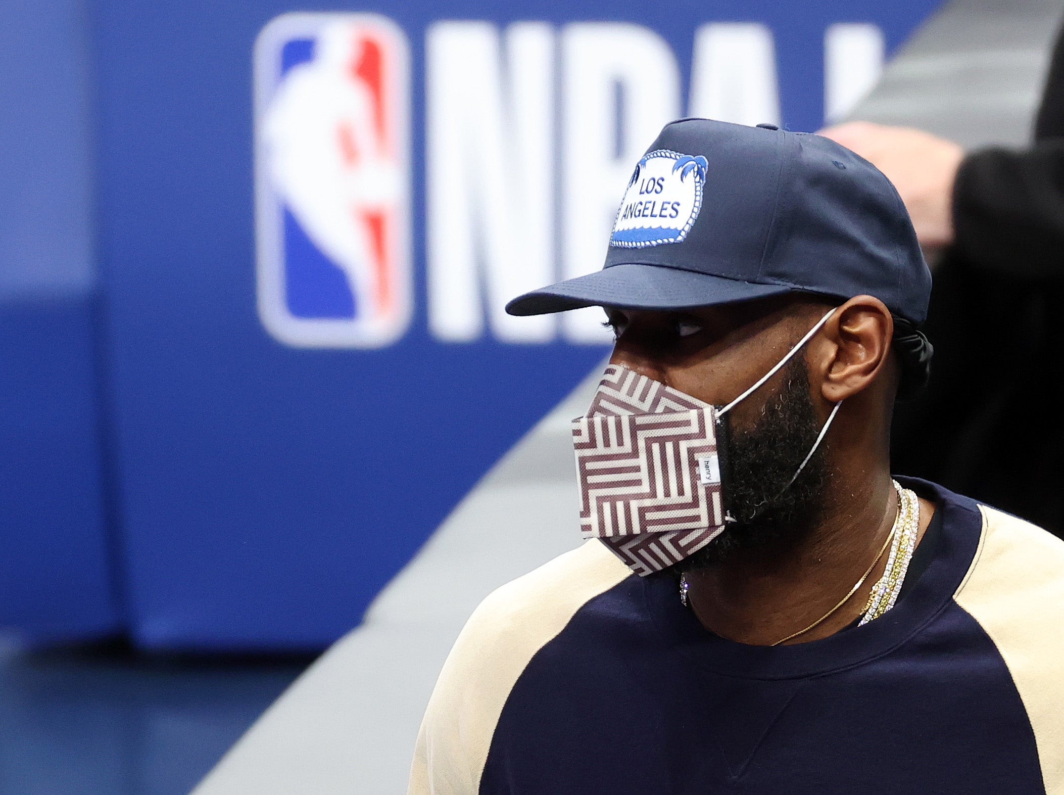 LeBron James during the Los Angeles Lakers v Dallas Mavericks game in Texas on Thursday