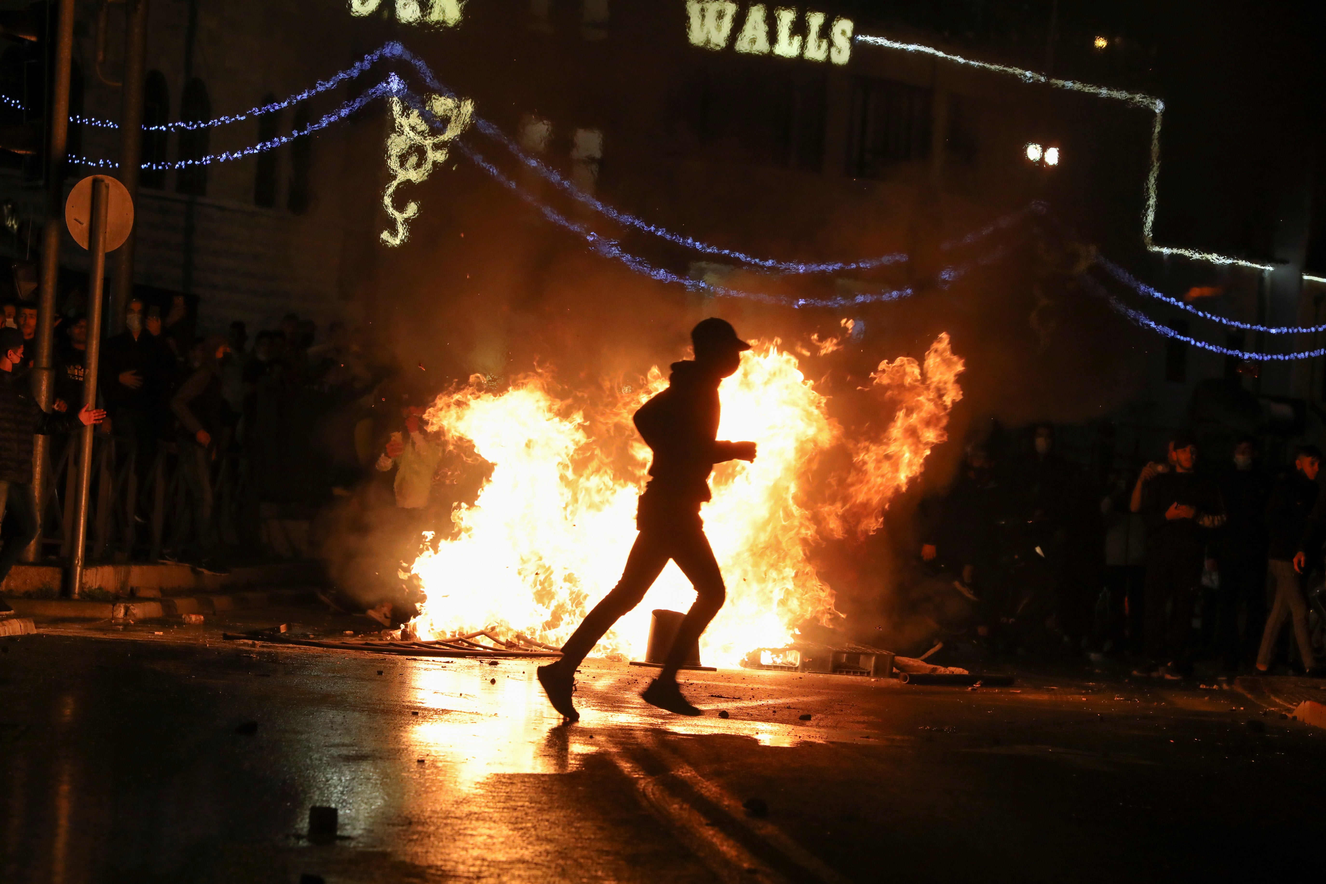 Violence erupted by Damascus Gate, one of the entrances to the walled Old City