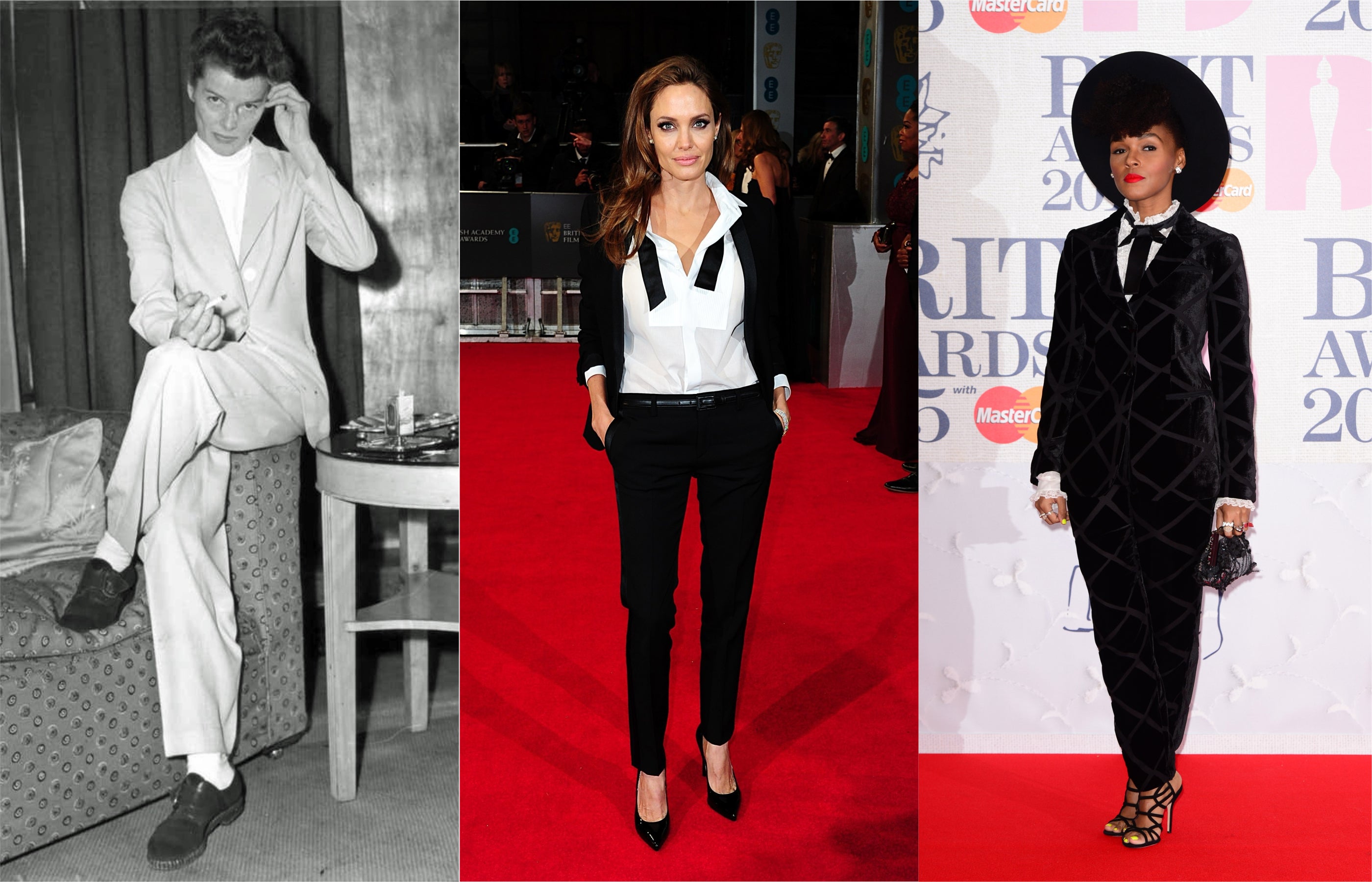 Composite of Katharine Hepburn, Angelina Jolie and Janelle Monae