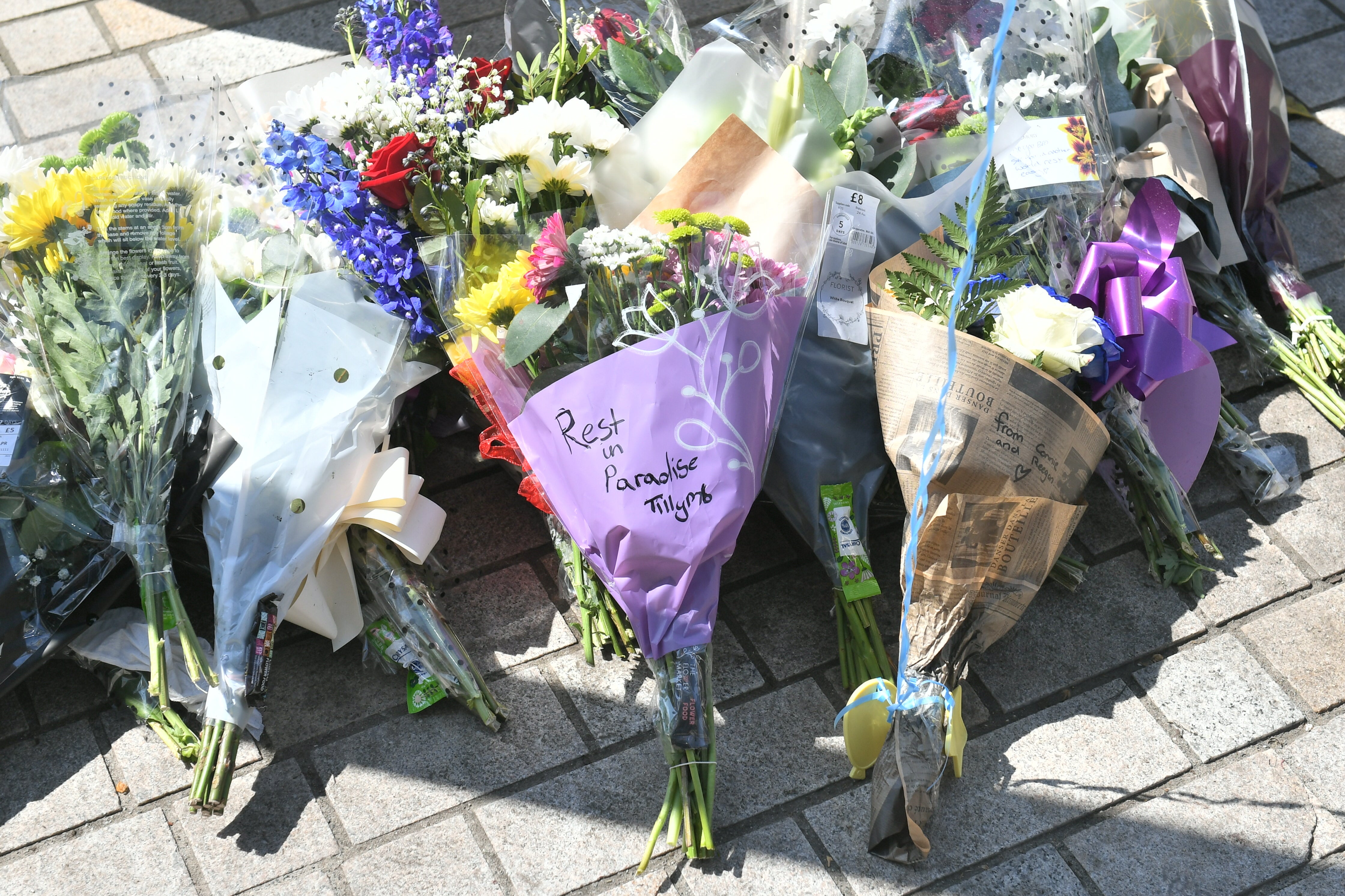 Flowers left at the scene