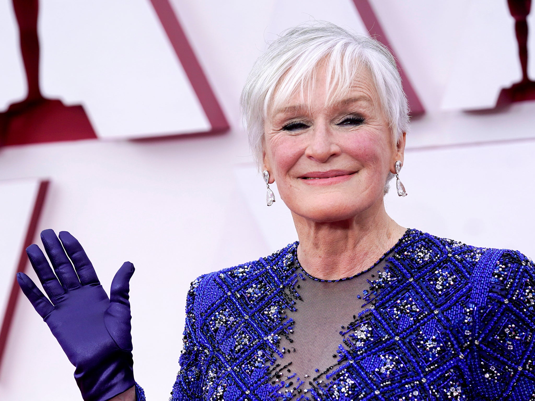 Glenn Close on the Oscars red carpet