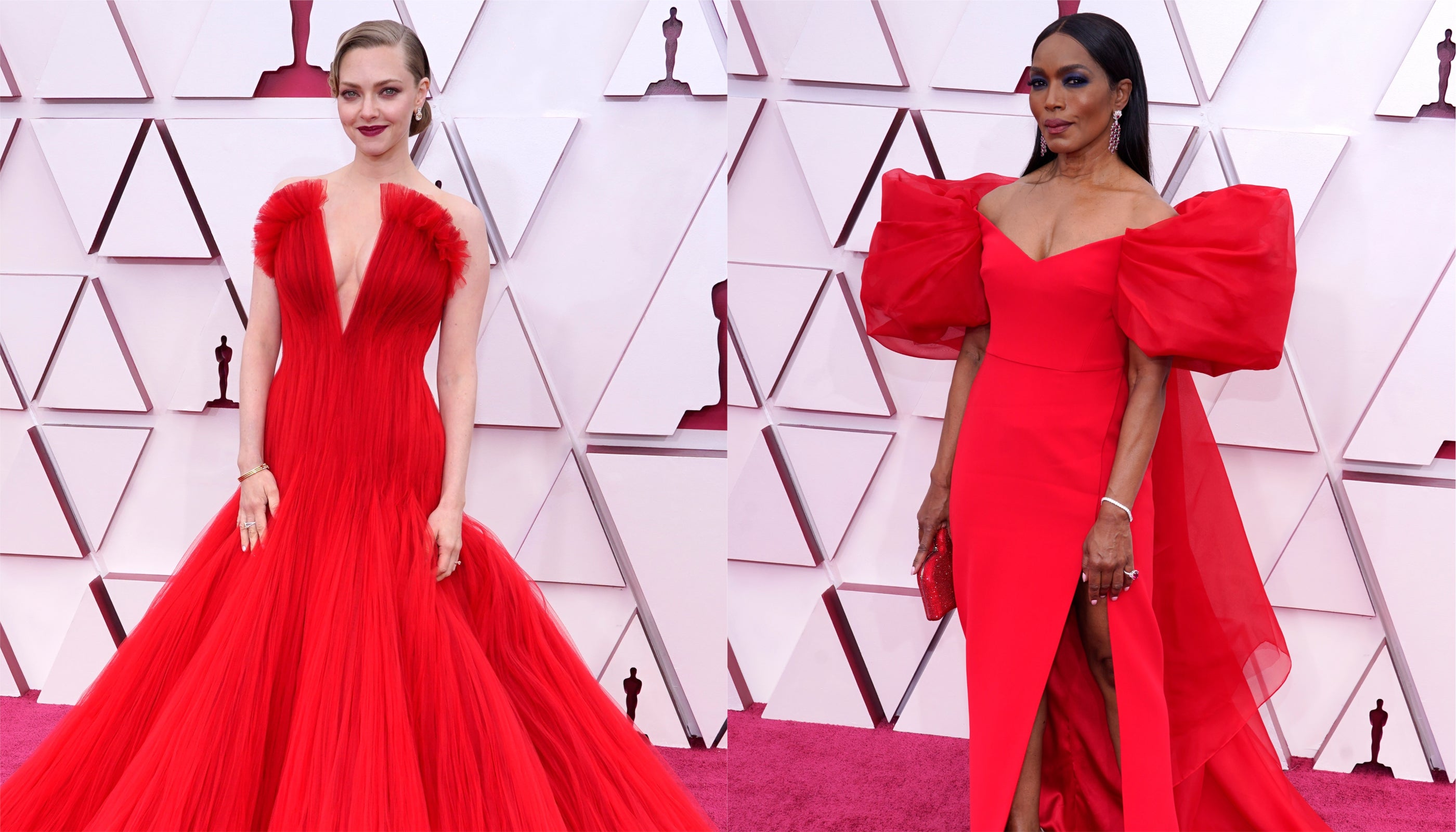 Amanda Seyfried (L) and Angela Bassett at the Oscars