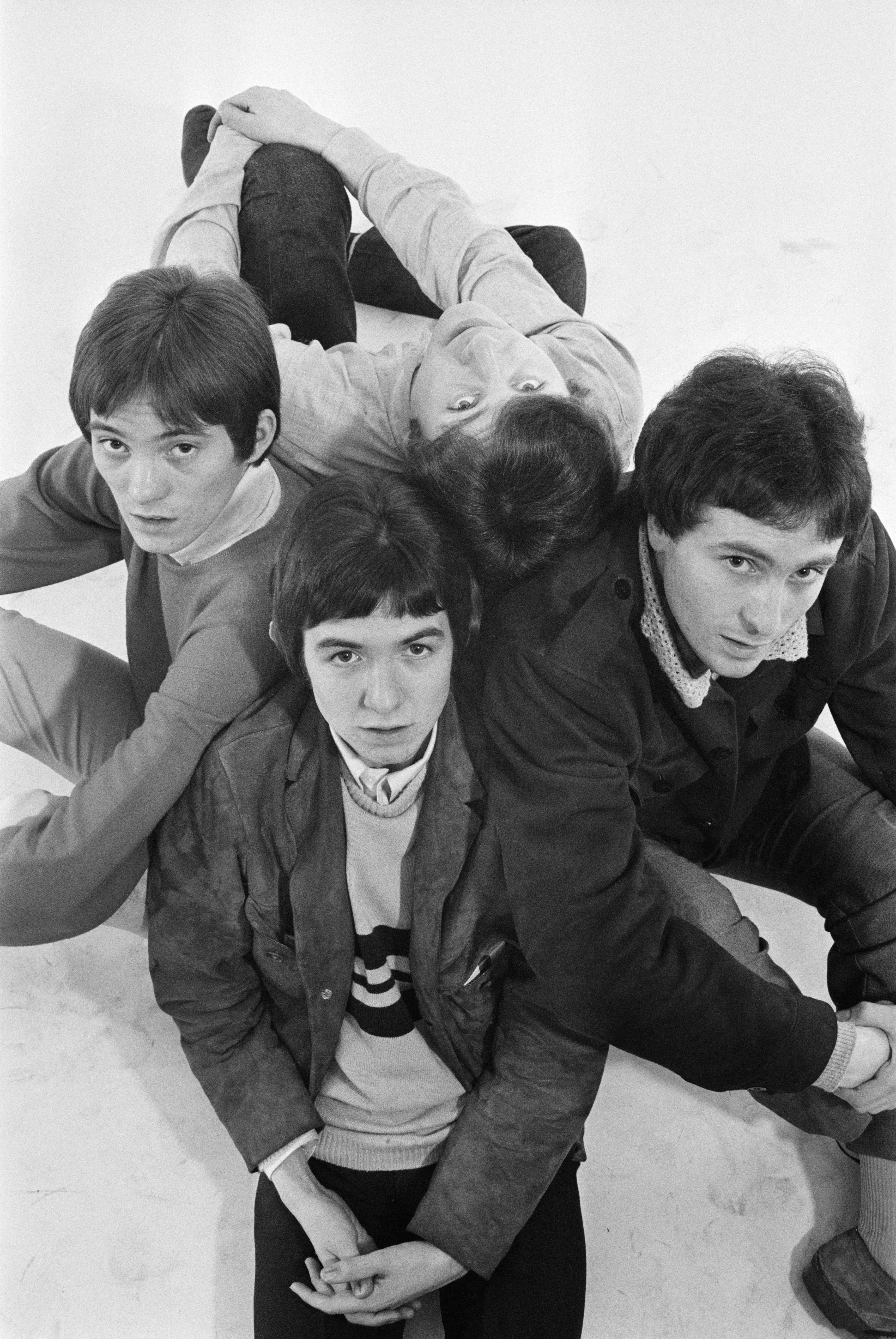 The Small Faces (from left): Steve Marriott, Ronnie Lane, Kenney Jones (upside-down) and Jimmy Winston