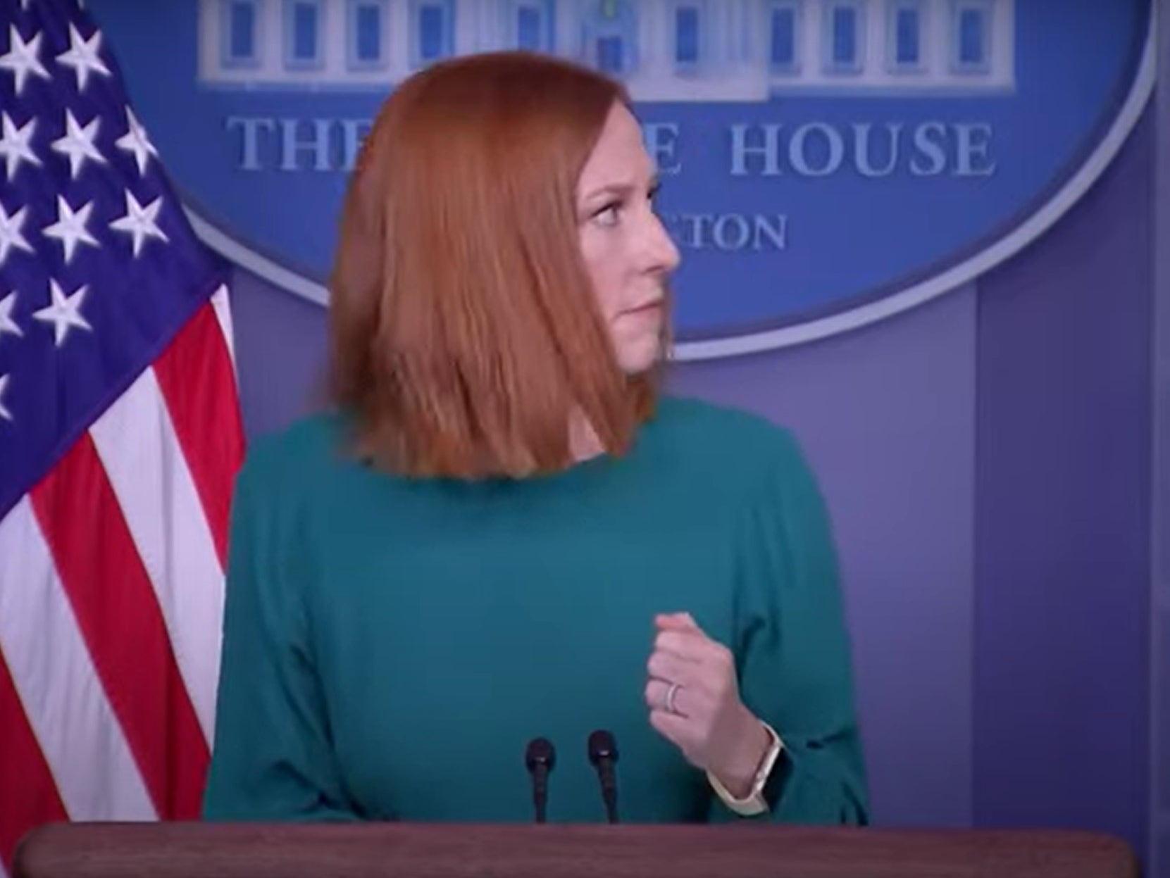 White House press secretary Jen Psaki is interrupted by ‘Abraham Lincoln’s ghost’