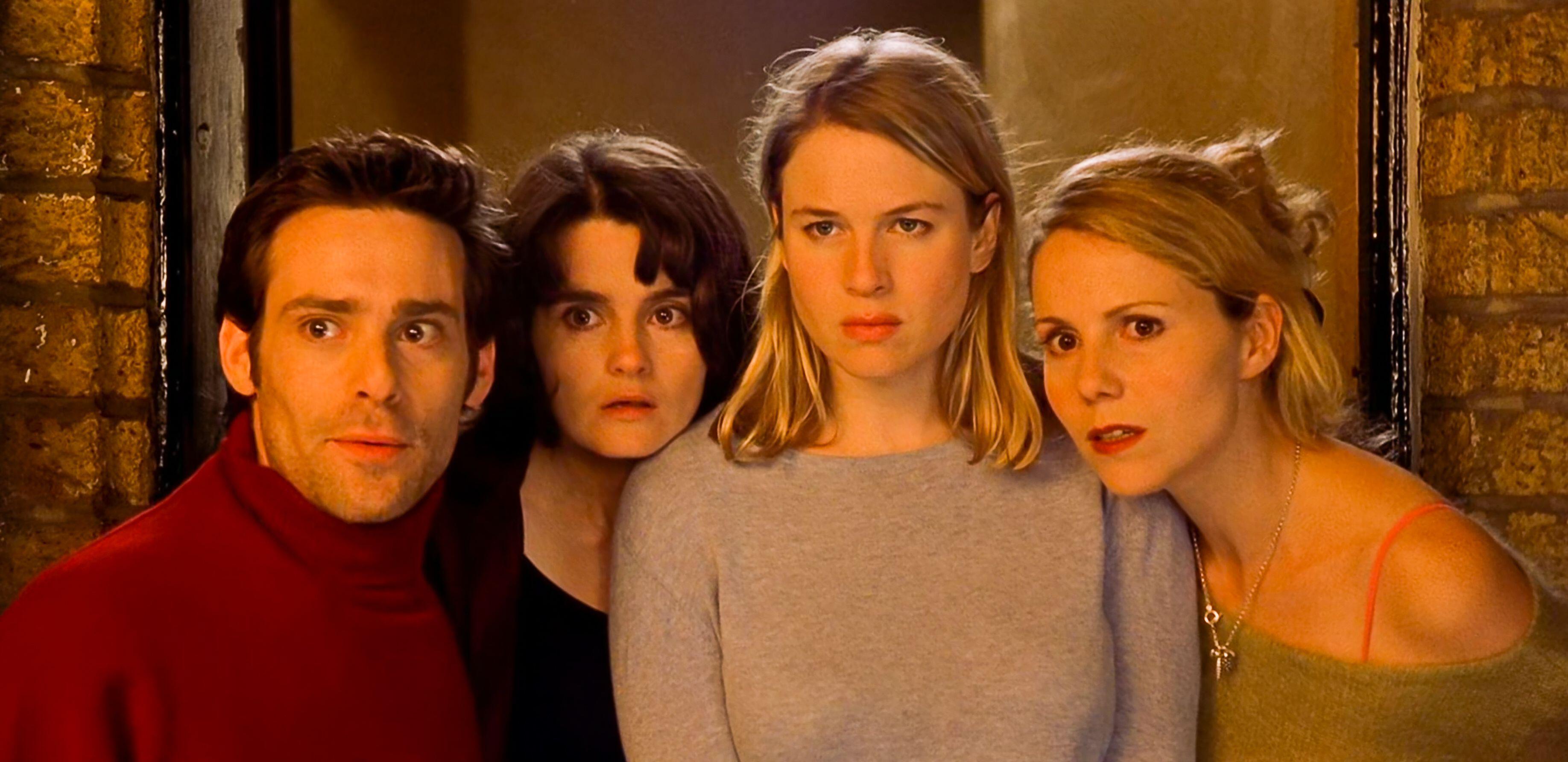 Sally Phillips (right) with co-stars Jamies Callis, Shirley Henderson and Renee Zellweger in Bridget Jones's Diary