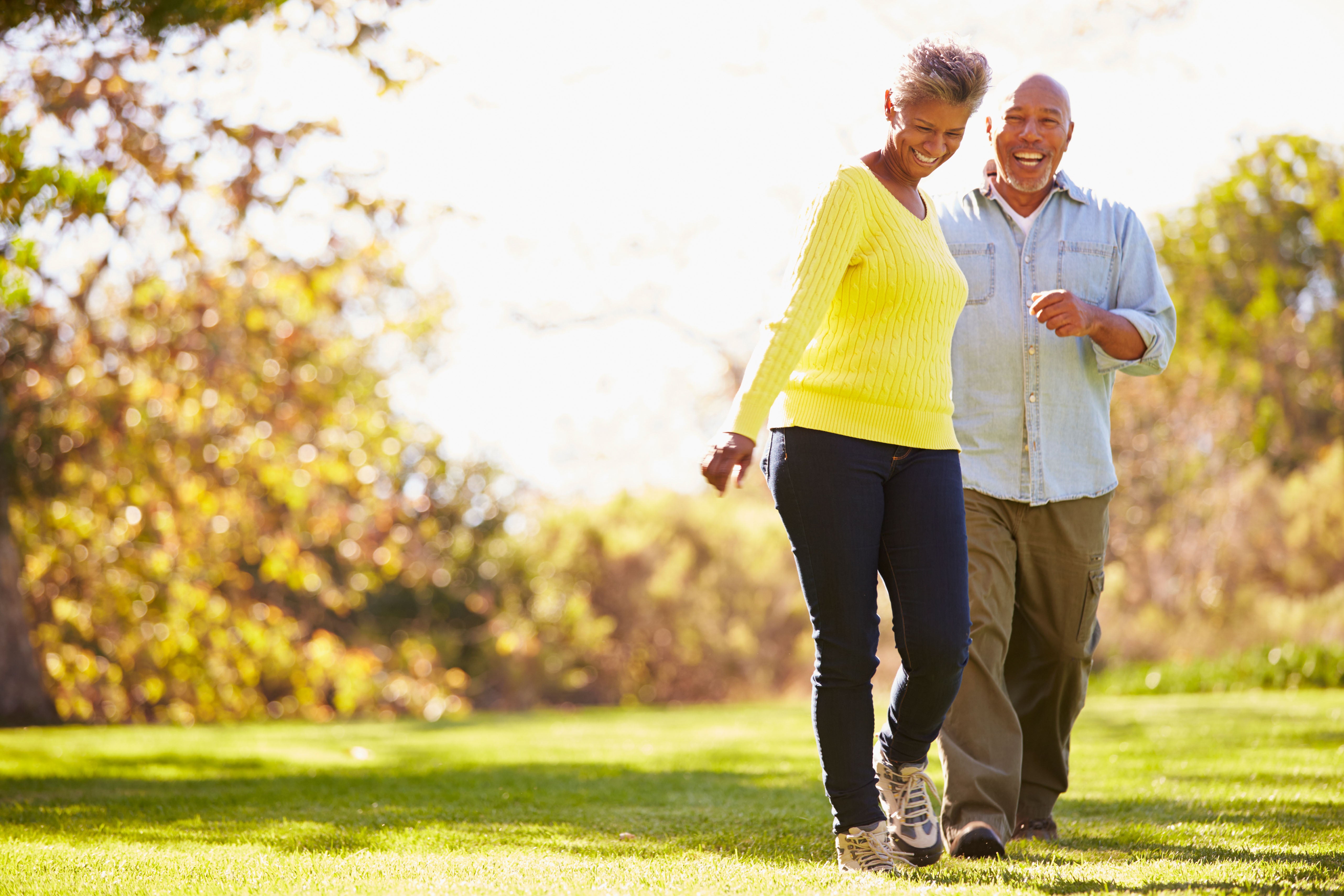 Mature couple out for a walk