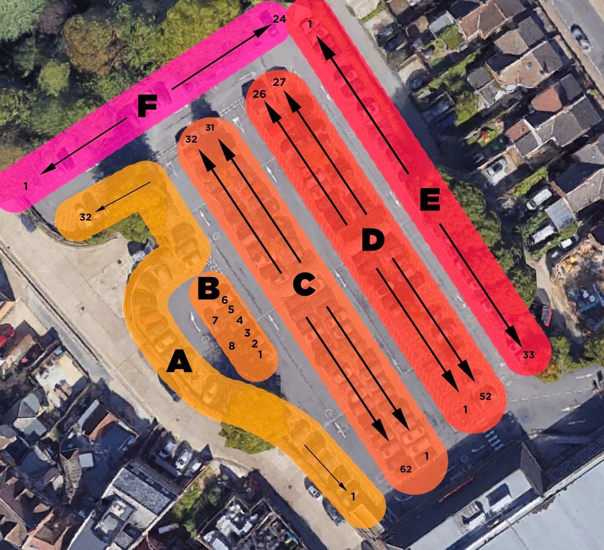 Gareth Wild’s graphic of his local Sainsbury’s car park.