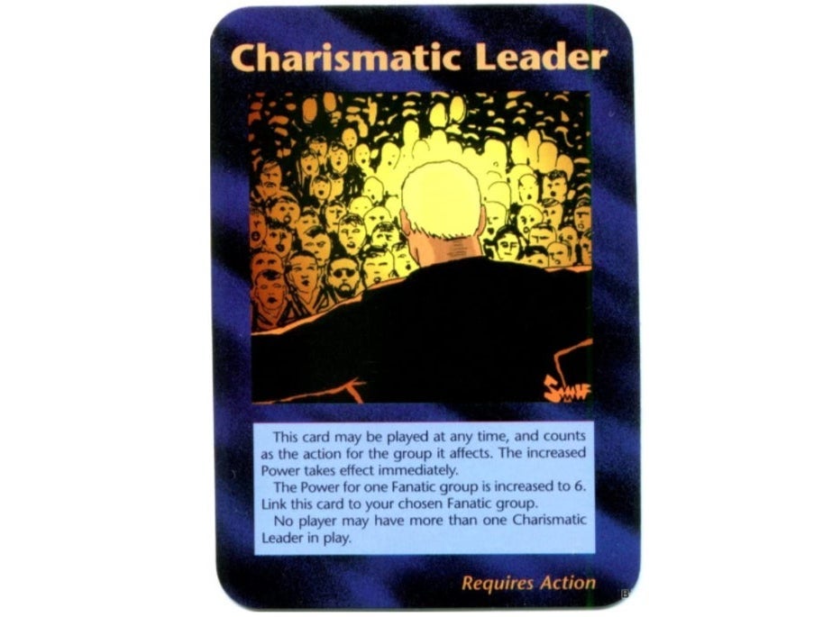 The ‘Charismatic Leader’ card from Illuminati: New World Order