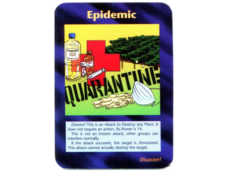 The epidemic card from Illuminati: New World Order