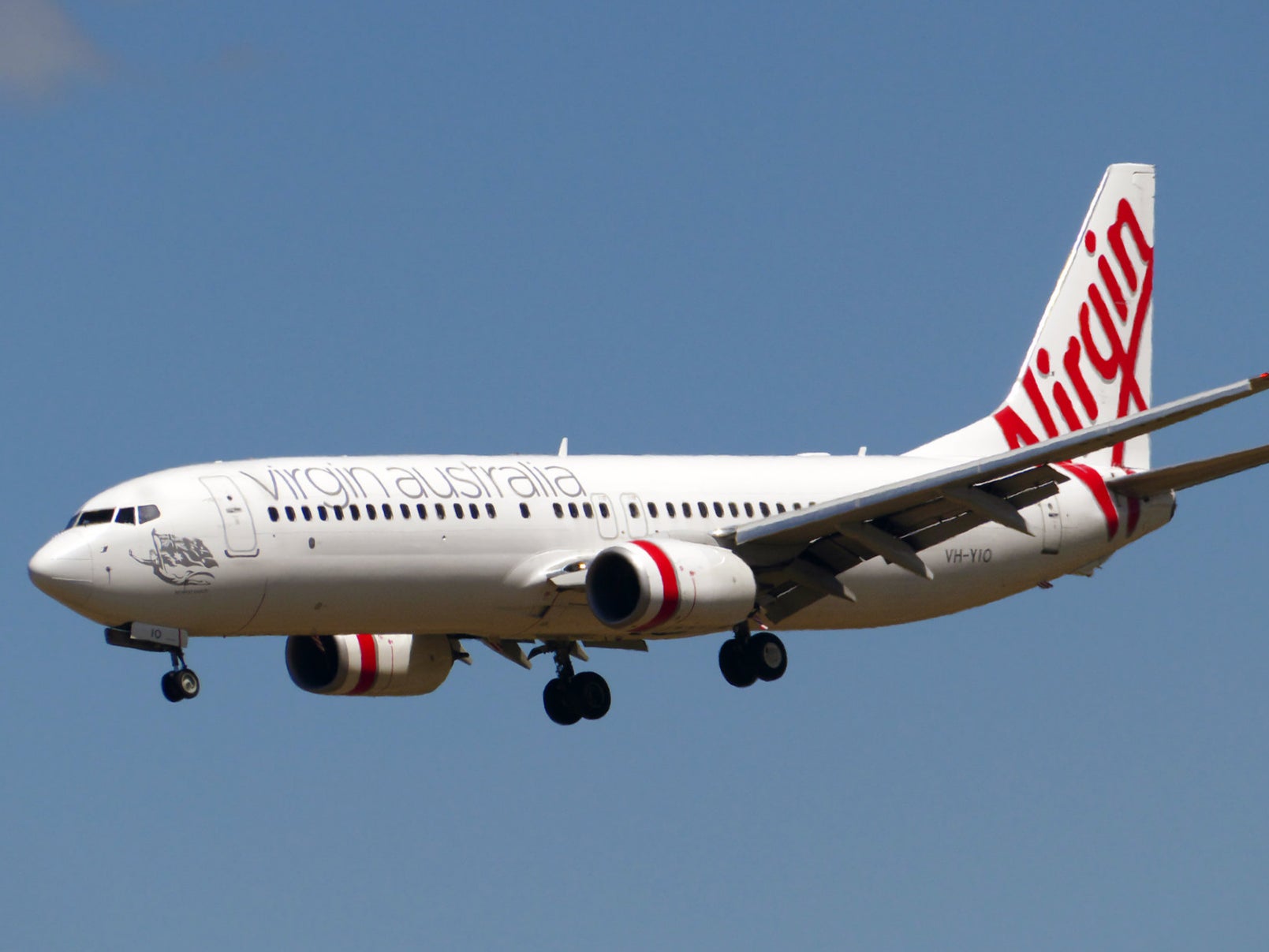 The Virgin Australia flight landed five hours behind schedule