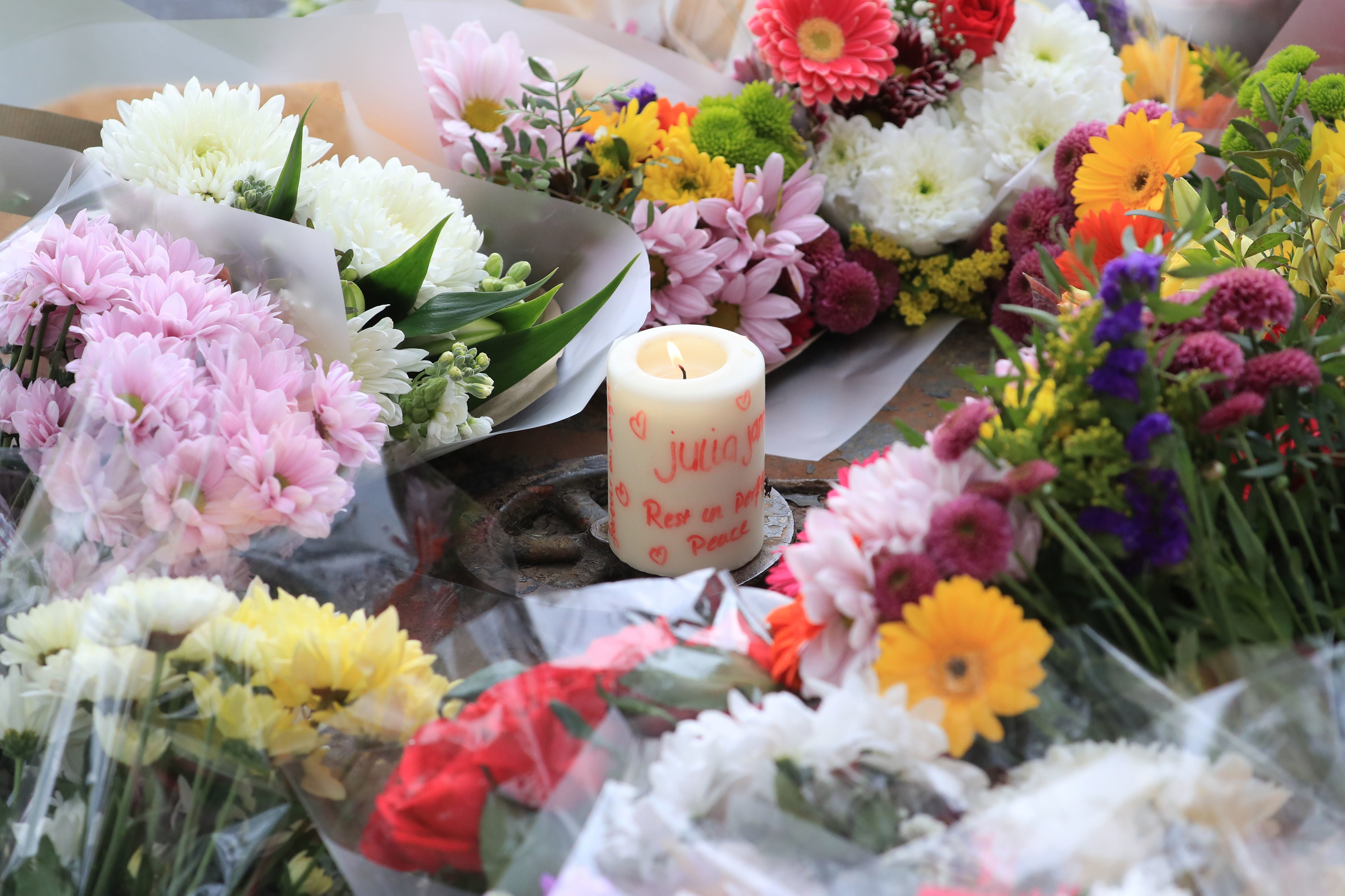 Flowers and messages are left for PCSO Julia James in Aylesham