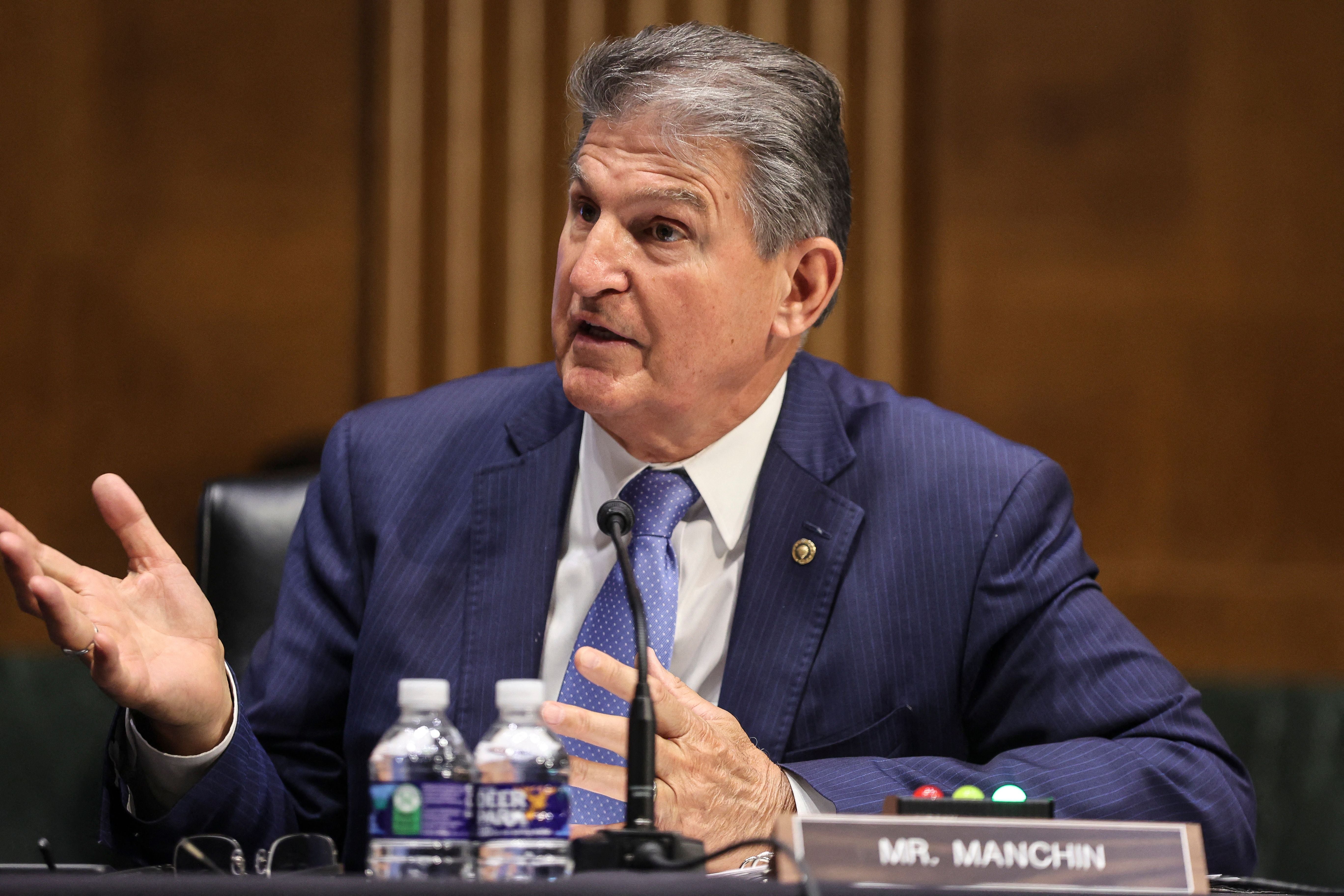 Mr Manchin is a key swing vote in the Senate