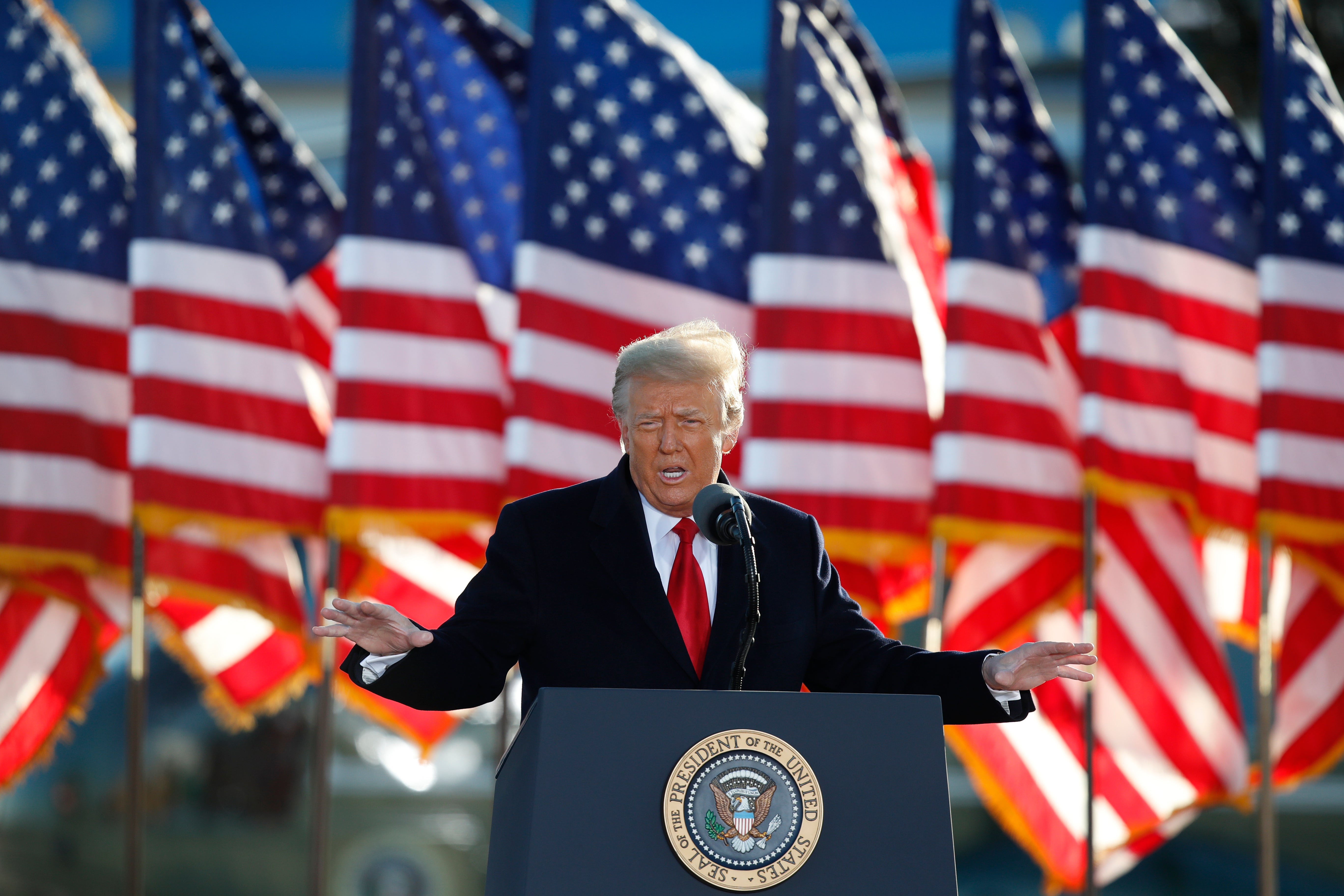 Donald Trump’s farewell address to his supporters in Maryland on 20 January 2021