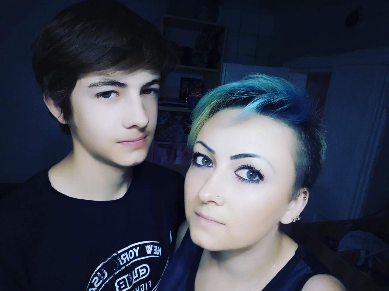 Nataliya Kim with her son Igor, who was detained for several months