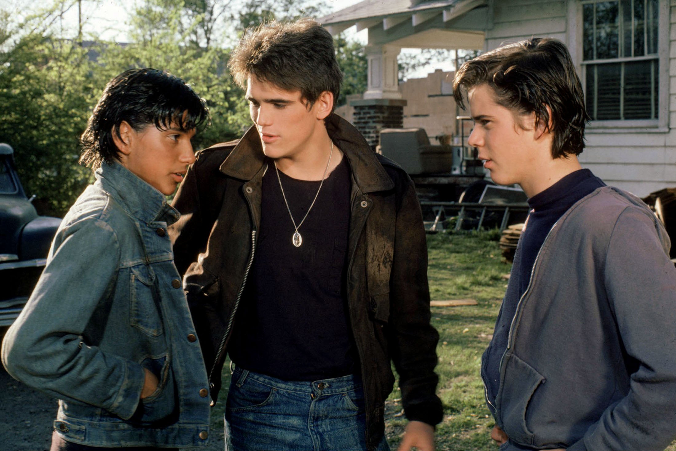 Future stars: Ralph Macchio, Matt Dillon and C Thomas Howell in The Outsiders