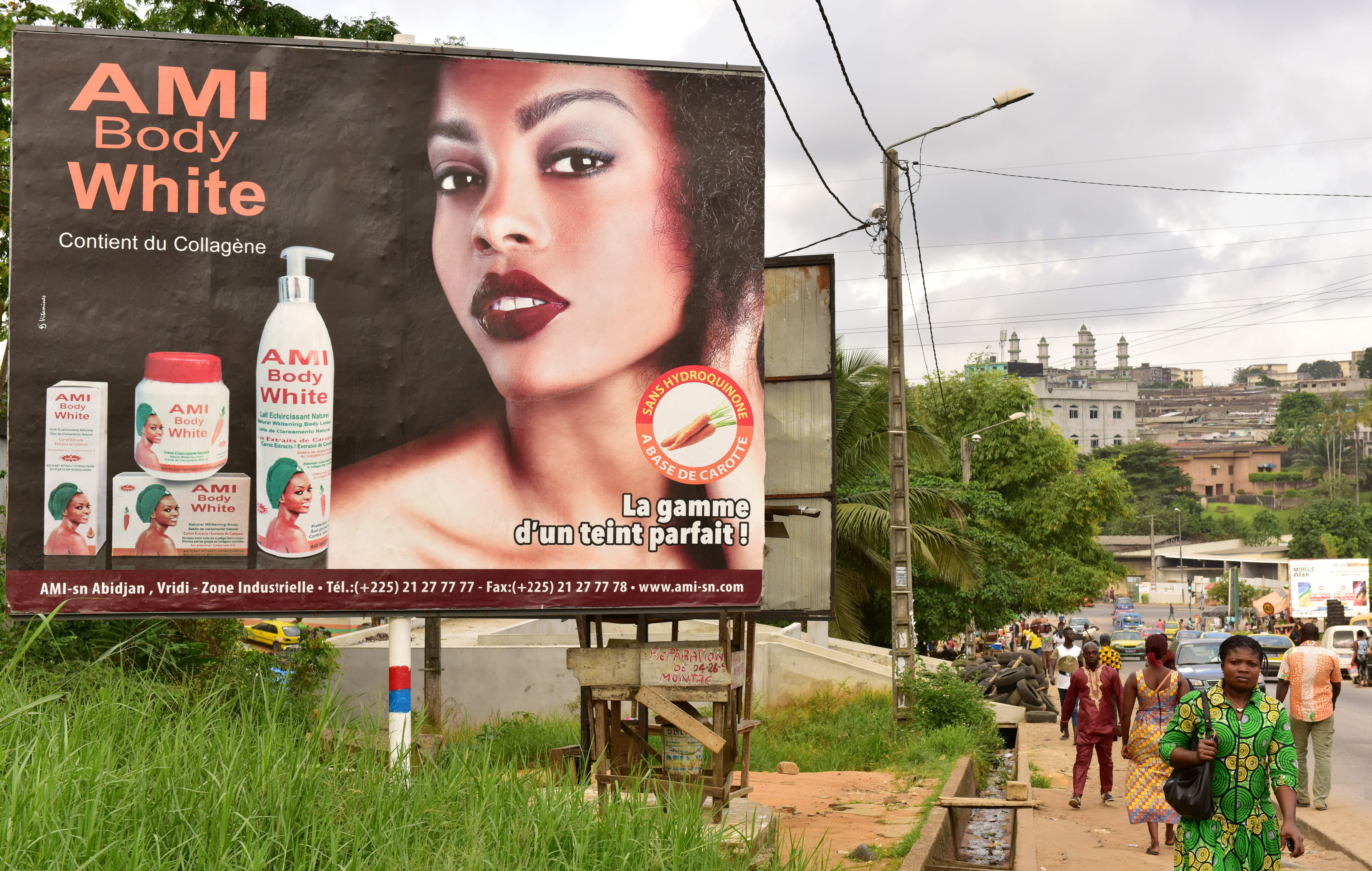 Despite being banned in many African countries due to health concerns, skin-lightening products are still often perceived as desirable