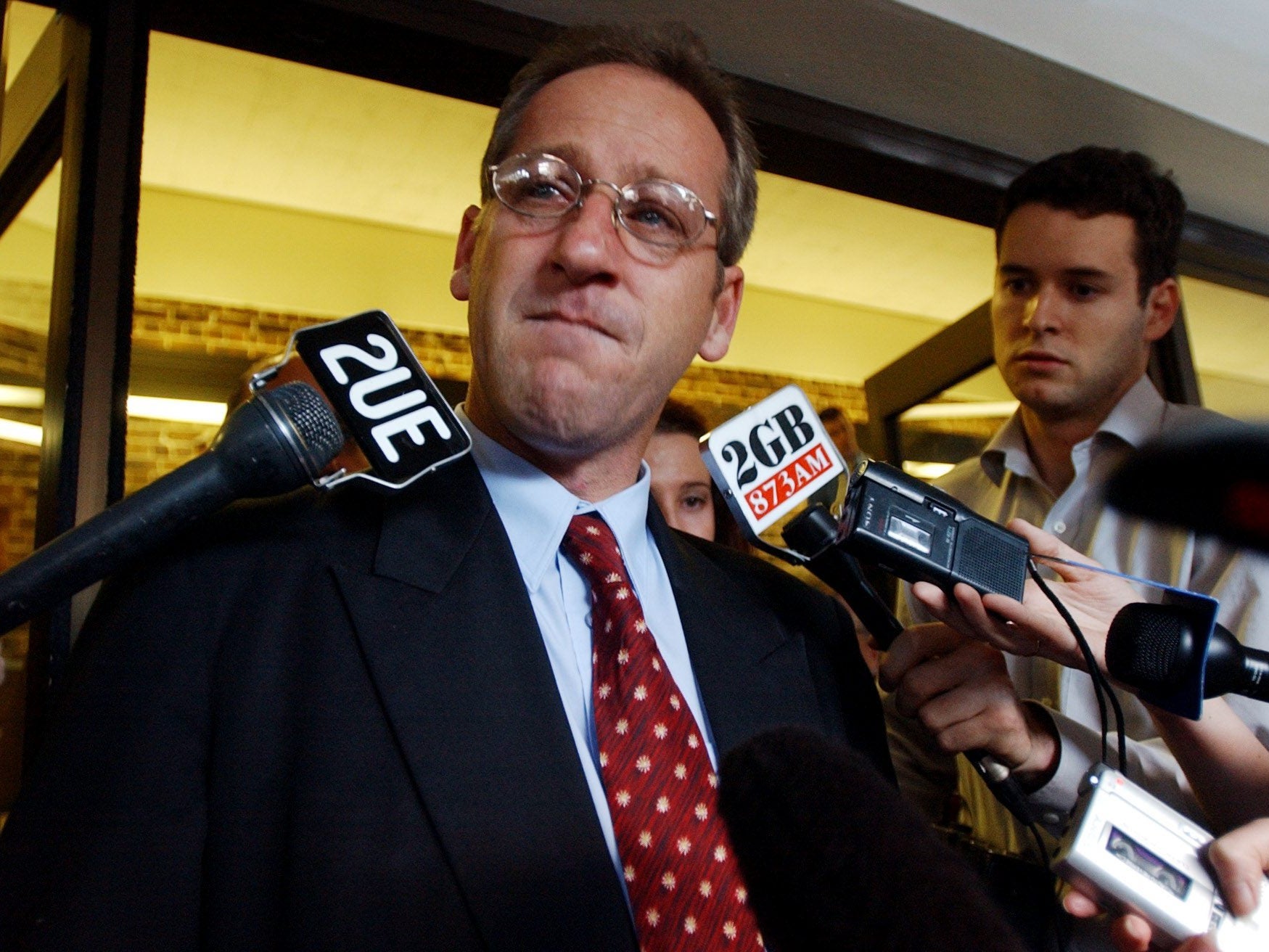 Craig Folbigg, the estranged husband of Kathleen Folbigg, speaks to the press outside the Supreme Court in Sydney in 2003 after a jury found her guilty of killing their four children