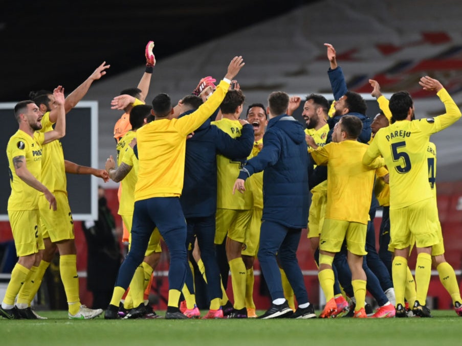 Villarreal celebrate reaching the final