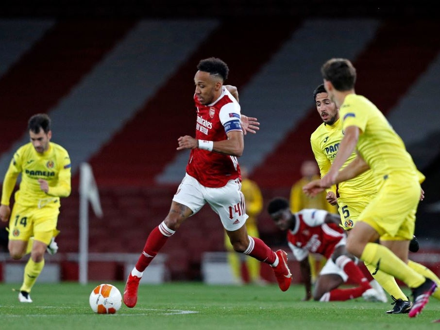 Pierre-Emerick Aubameyang in action against Villarreal