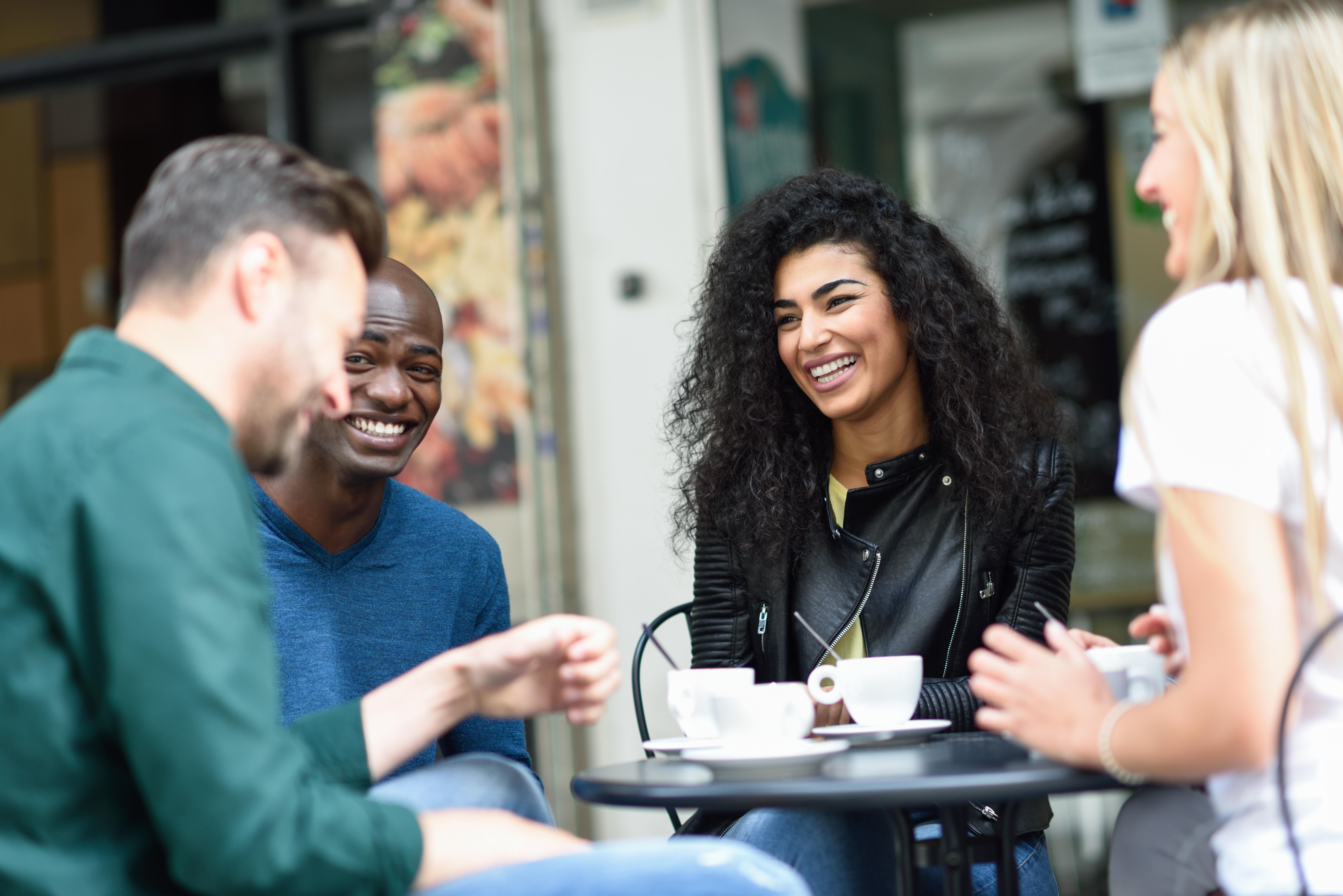 Group of friends at a coffee shop