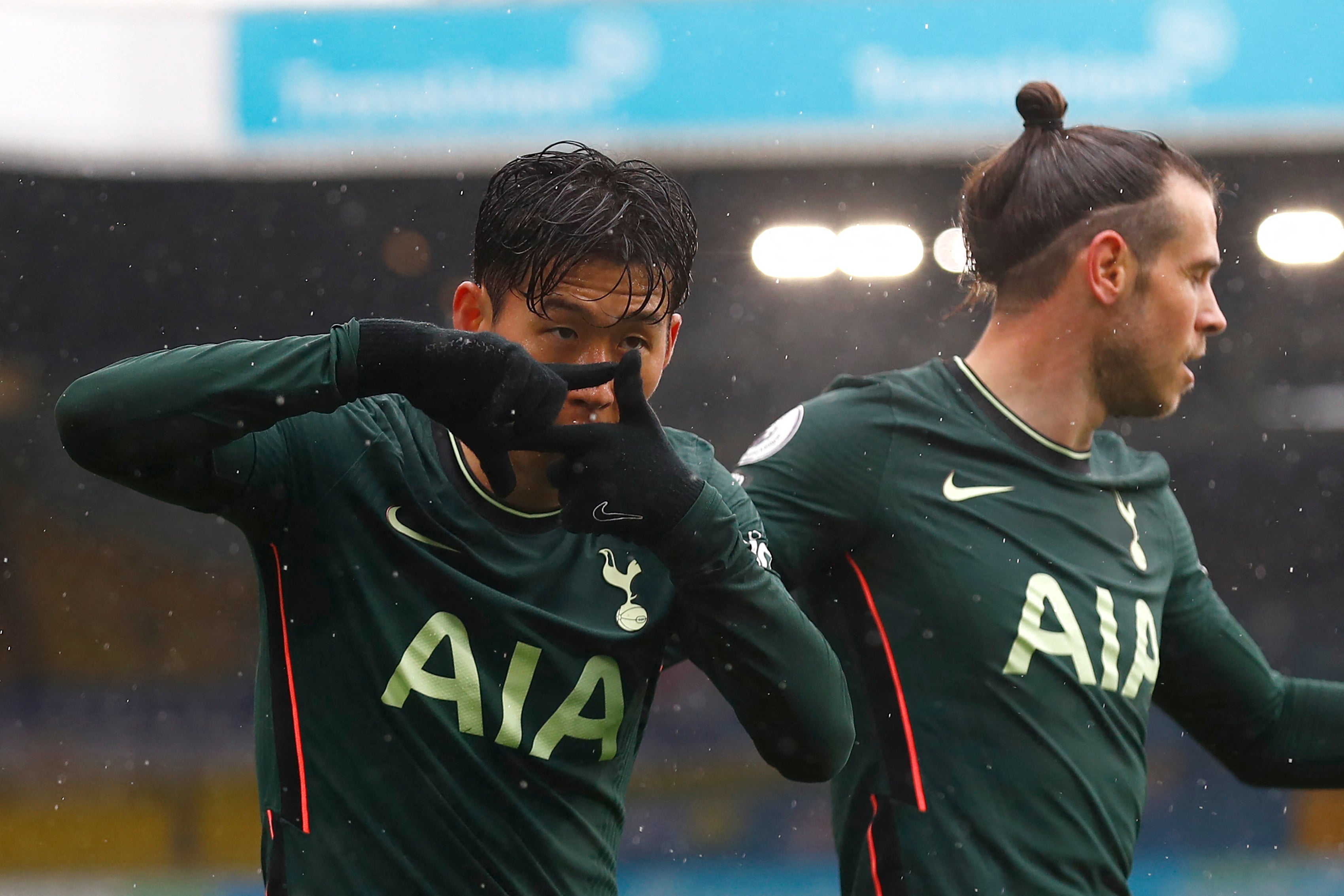 Son celebrates his equaliser for Spurs