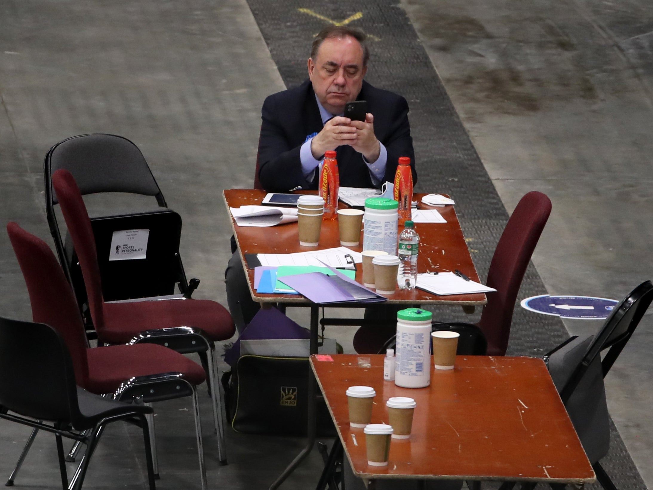 Alex Salmond at the count for the Scottish parliament elections