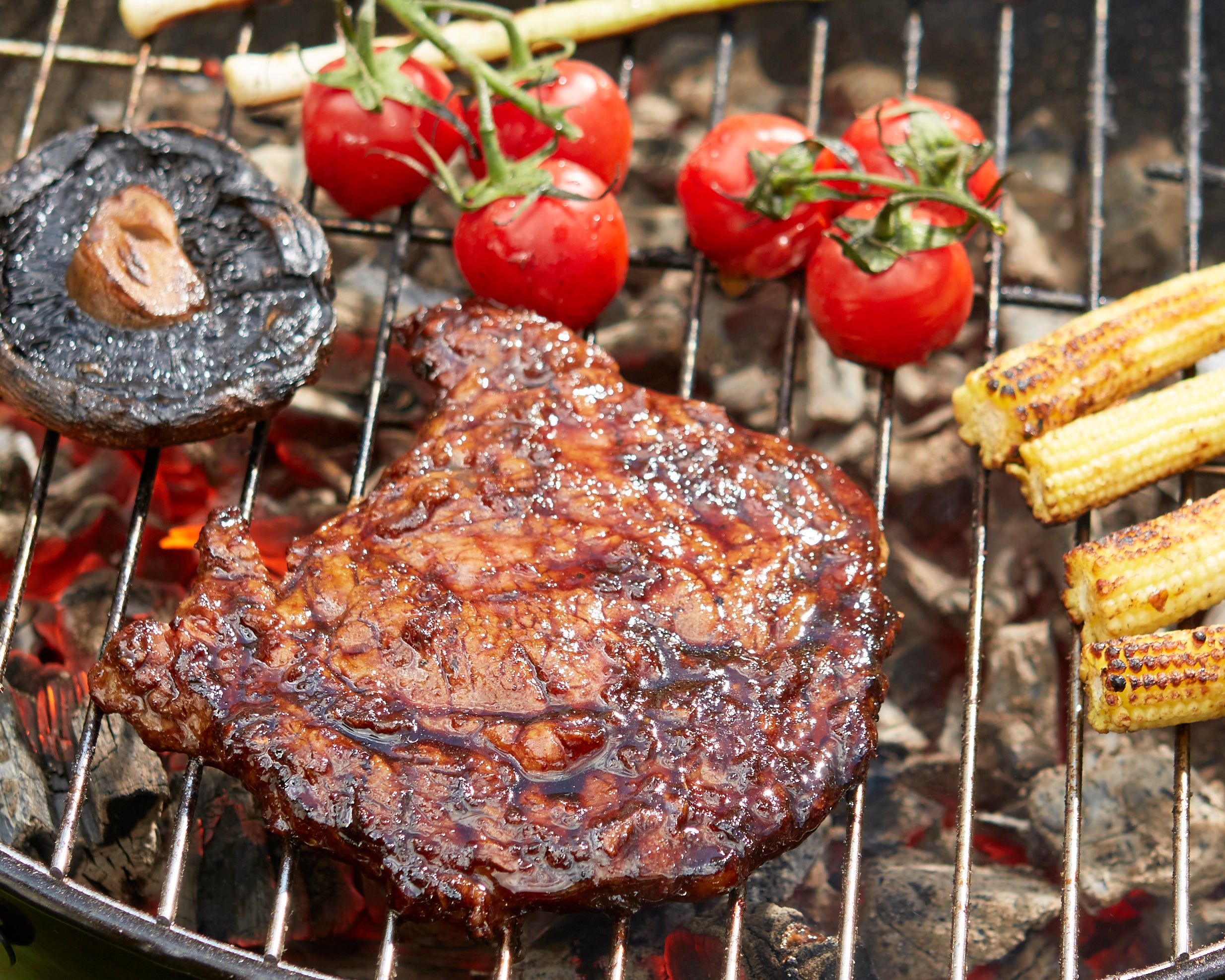 Grilled kalbi ribeye steak