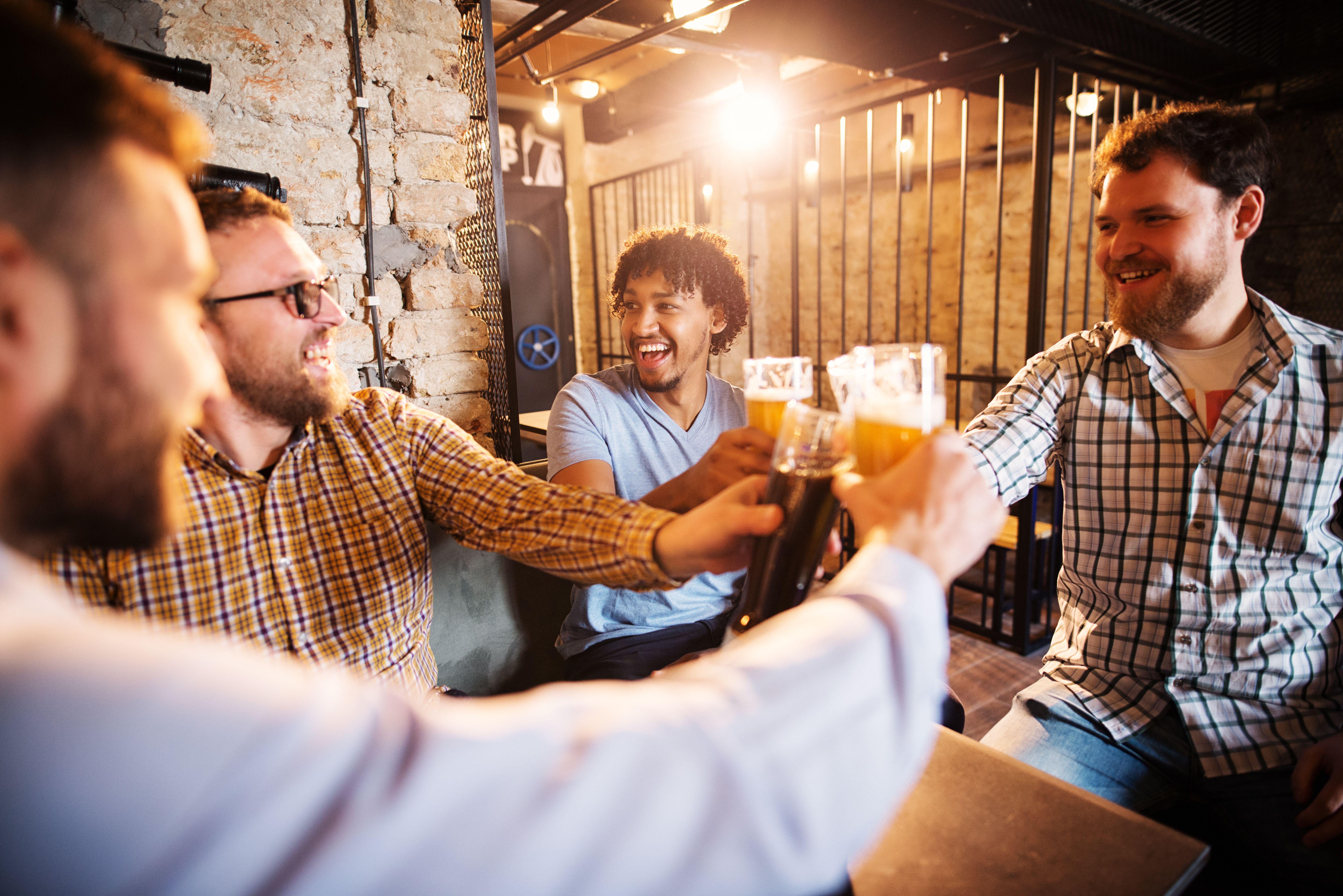 Group of men in the pub