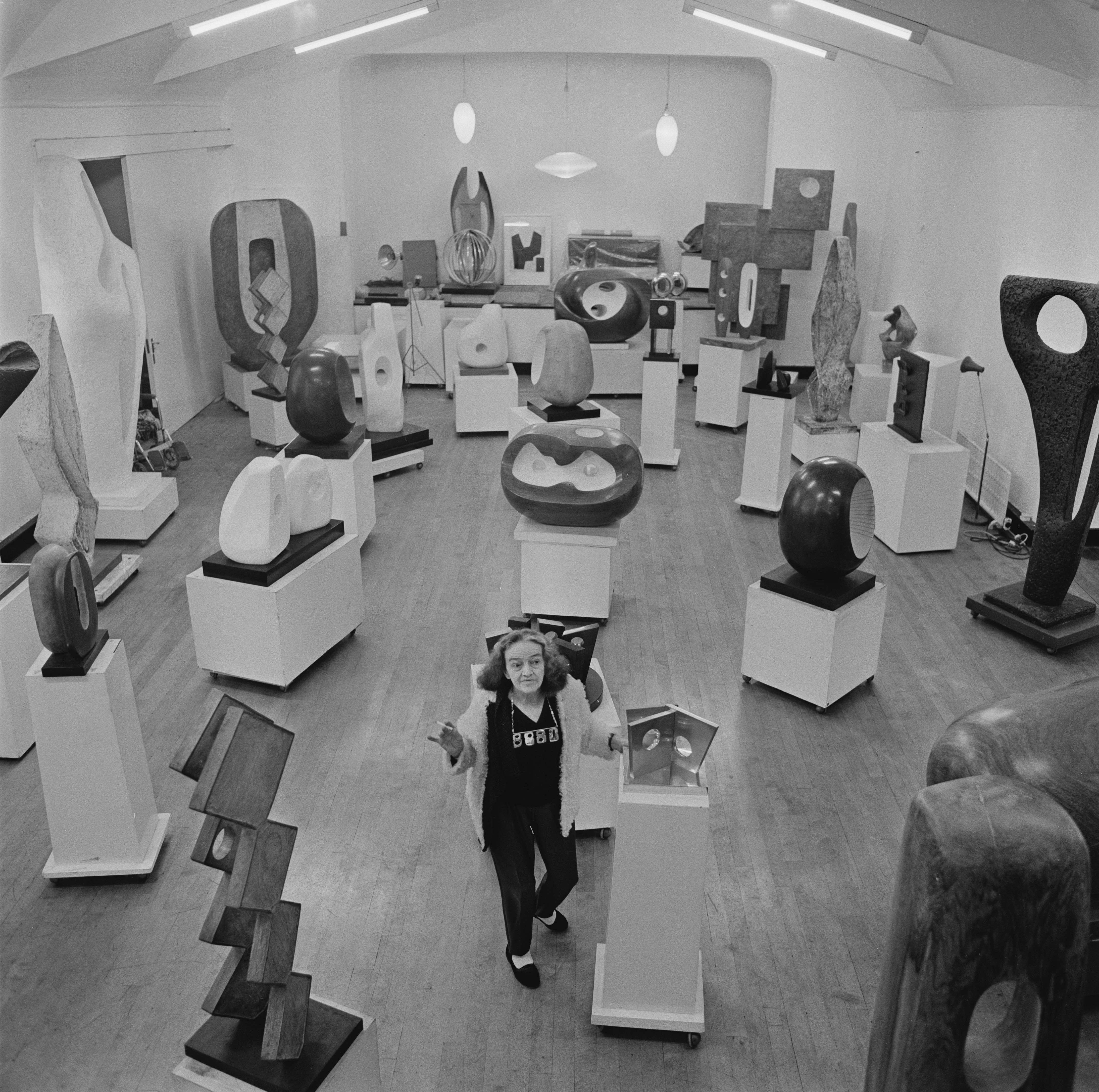 Hepworth in her studio in St Ives. After her death it opened as a museum