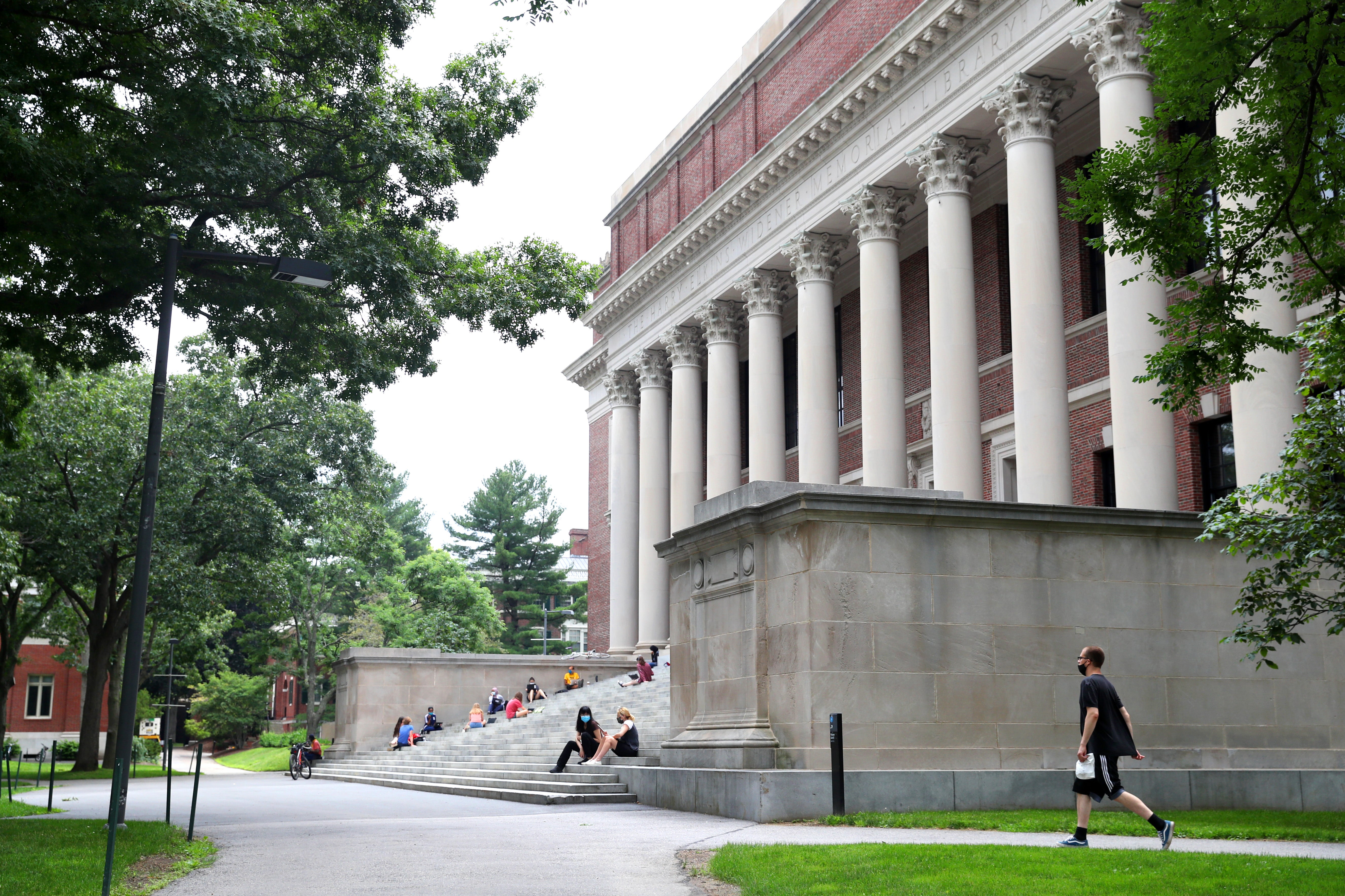 A view of Harvard Yard on the campus of Harvard University on July 08, 2020 in Cambridge, Massachusetts.