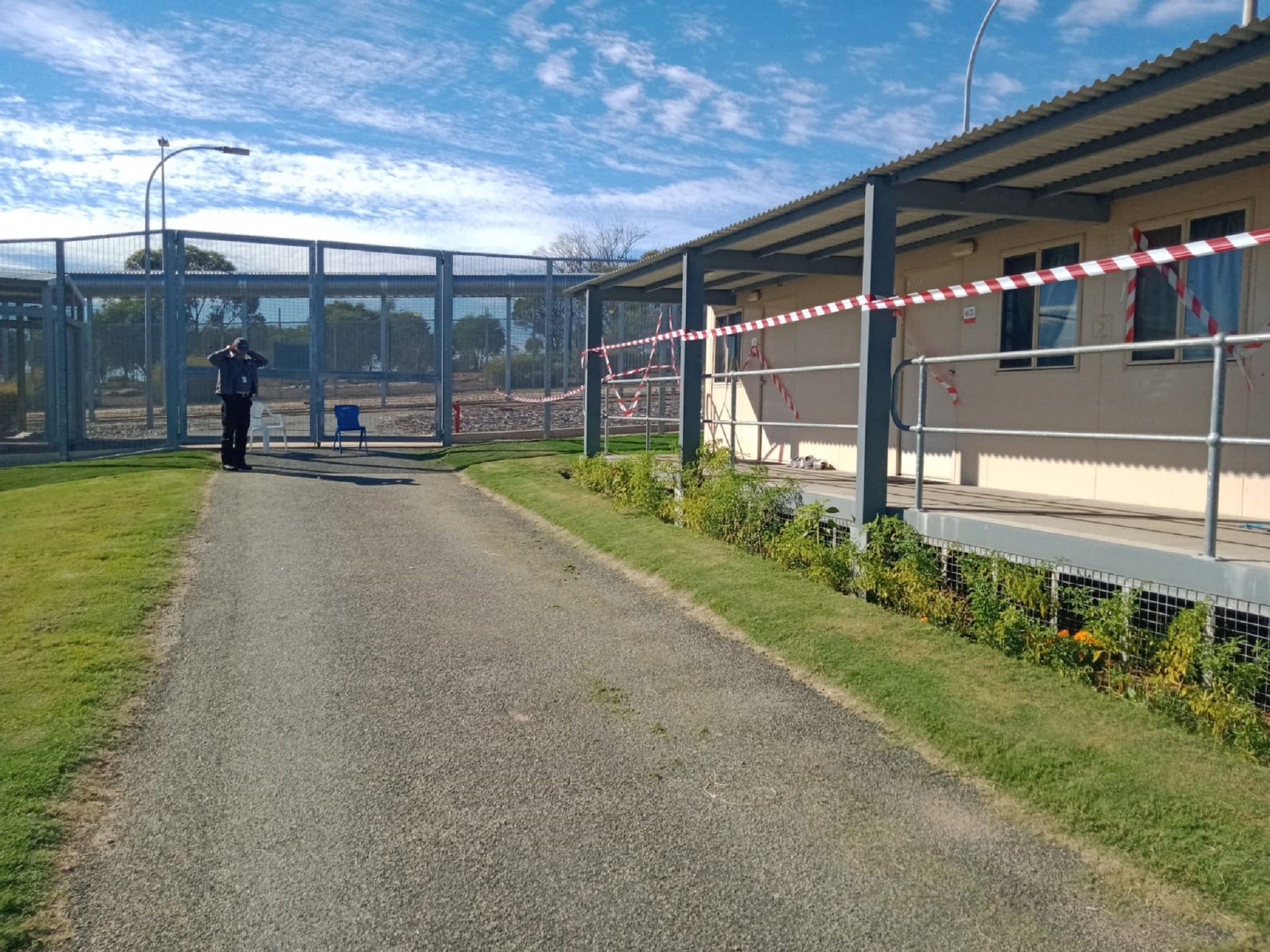 A 20-metre escape tunnel has been discovered beneath an accommodation block in the Falcon compound (pictured) at Yongah Hill immigration detention centre in Western Australia