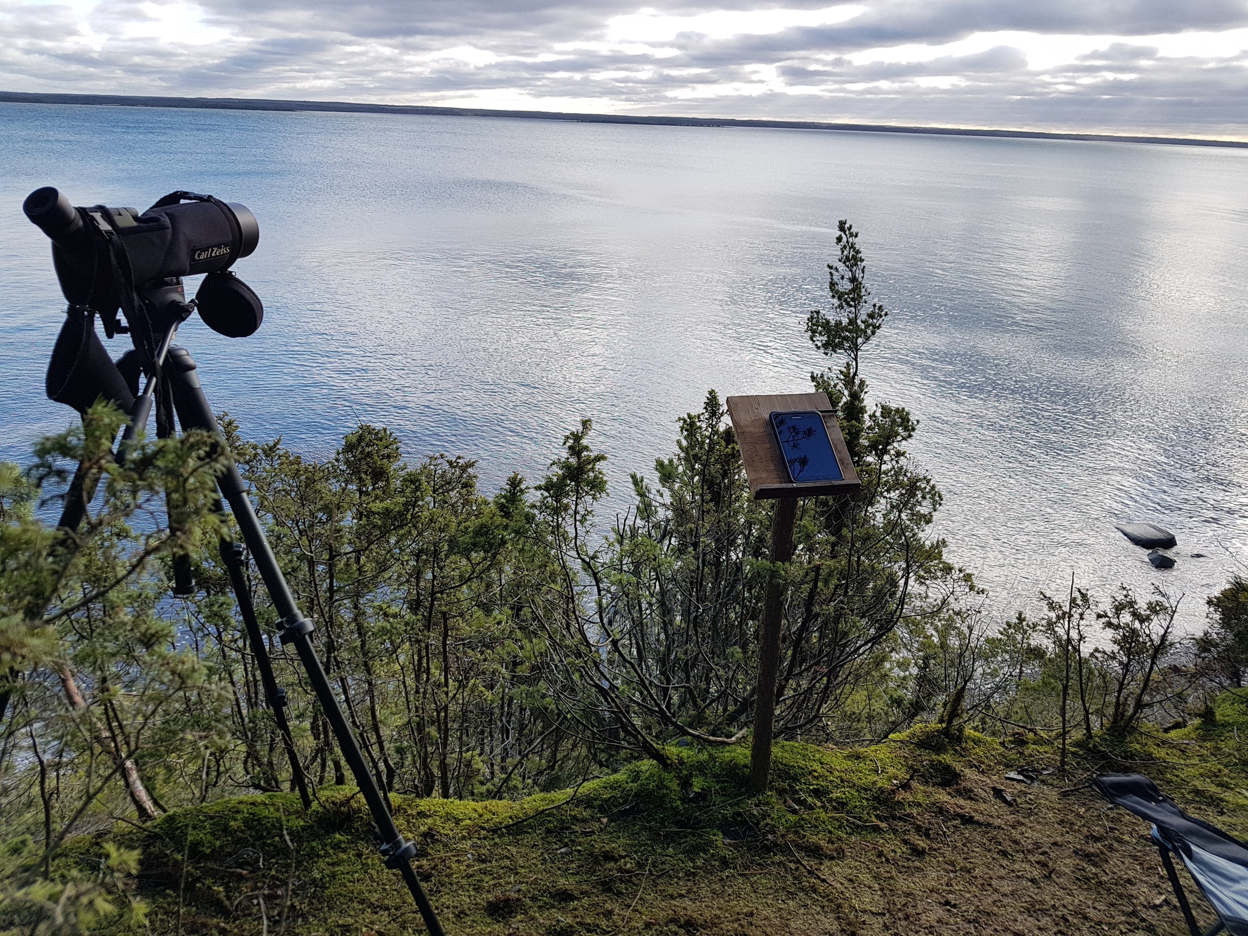 A fieldwork station for observing the deployed buoys in Kudema Bay in Estonia