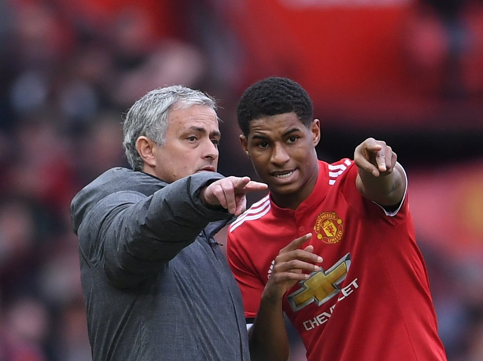 Marcus Rashford with Jose Mourinho during the latter’s time as Manchester United coach