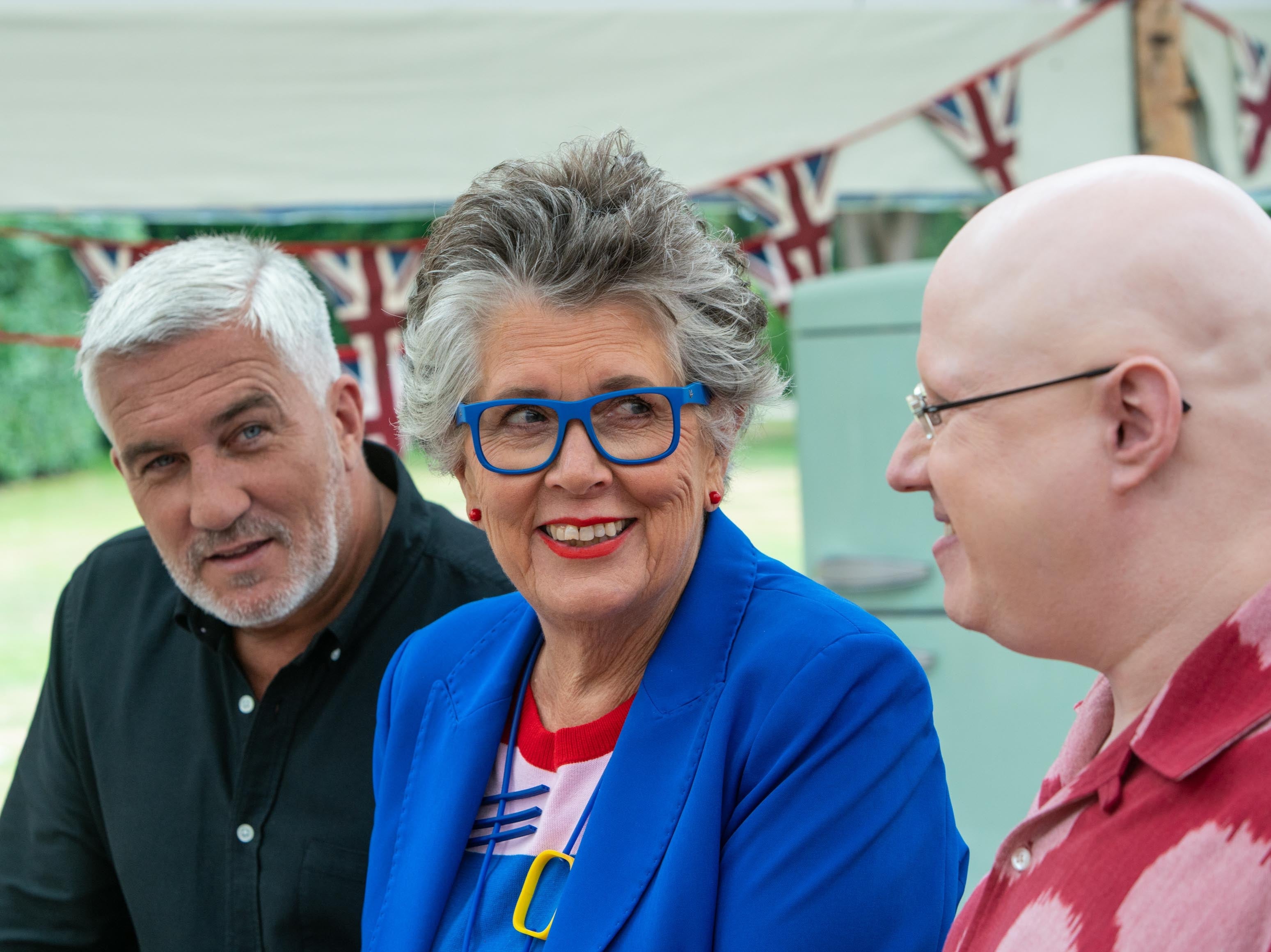 ‘Great British Bake Off’ star Prue Leith (centre)